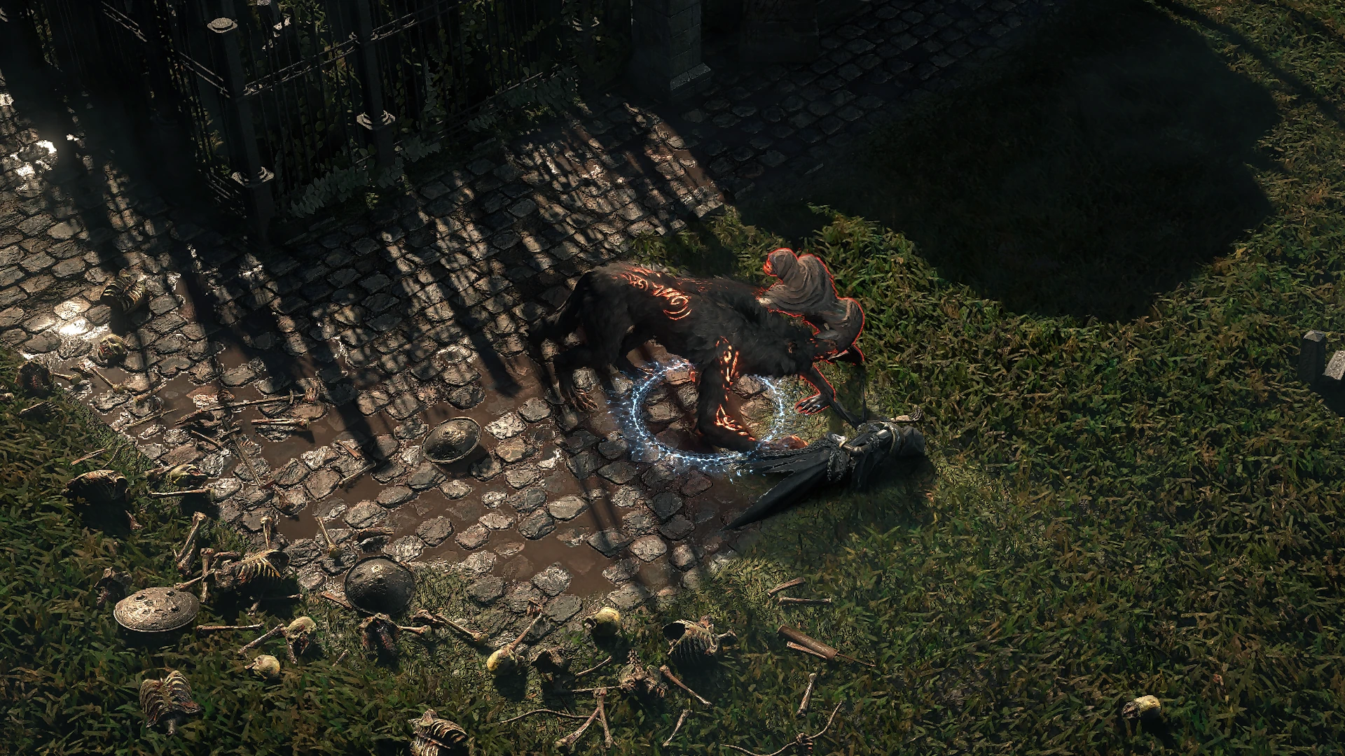Hungering Stalker enemy encountered in Cemetery of the Forsaken in Path of Exile 2