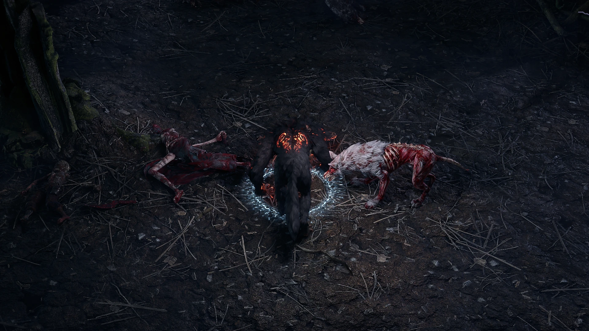 Rotten Wolf enemy encountered in Clearfell in Path of Exile 2