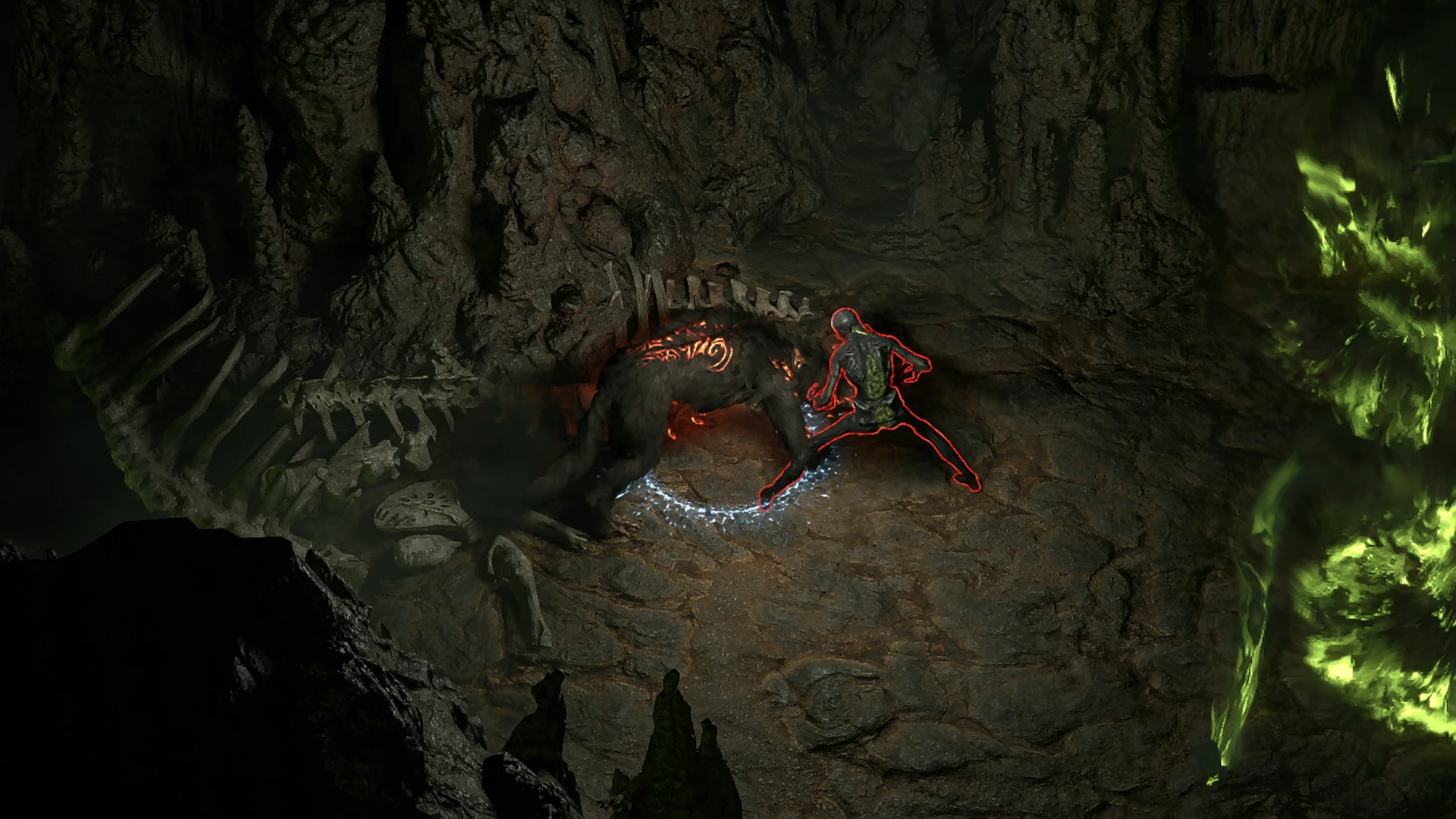 Abyssal Walker enemy encountered in Lightless Passage in Path of Exile 2