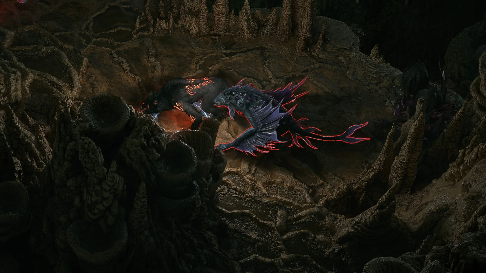 Amphibious Prowler encountered in Singing Caverns in Path of Exile 2