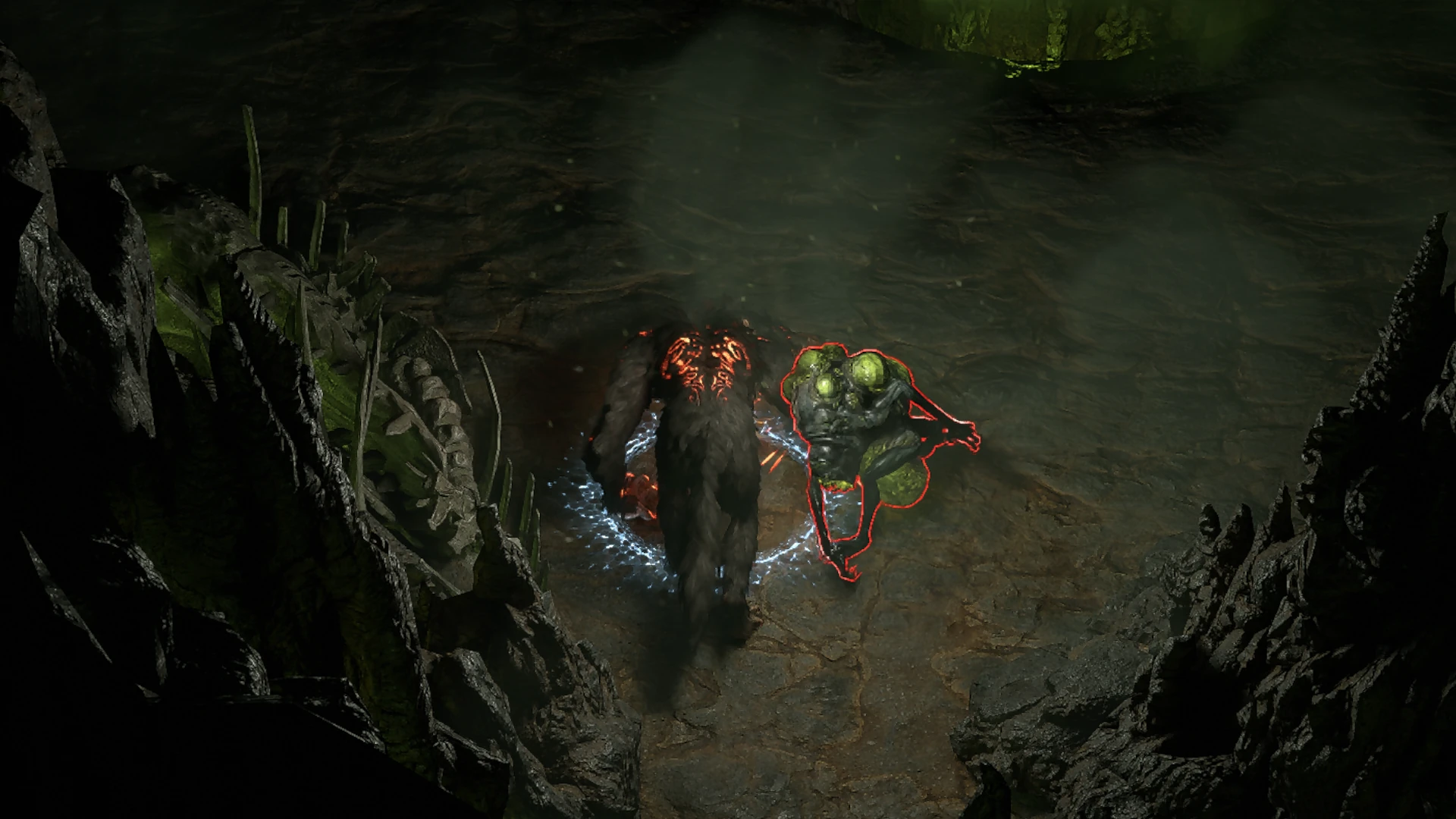 Blackblooded Blisterboil enemy encountered in Lightless Passage in Path of Exile 2