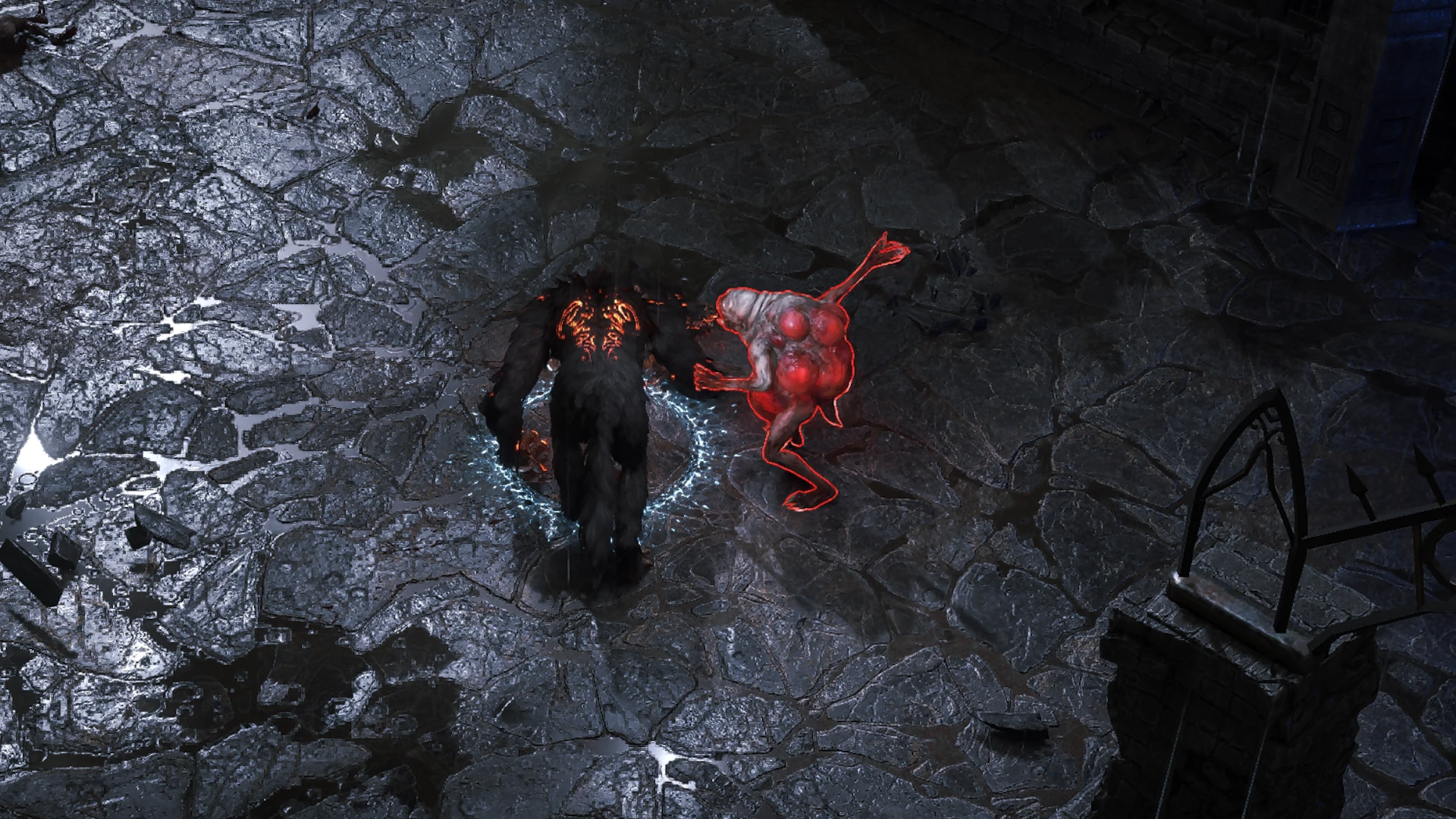 Blood Carrier enemy encountered in Manor Ramparts in Path of Exile 2