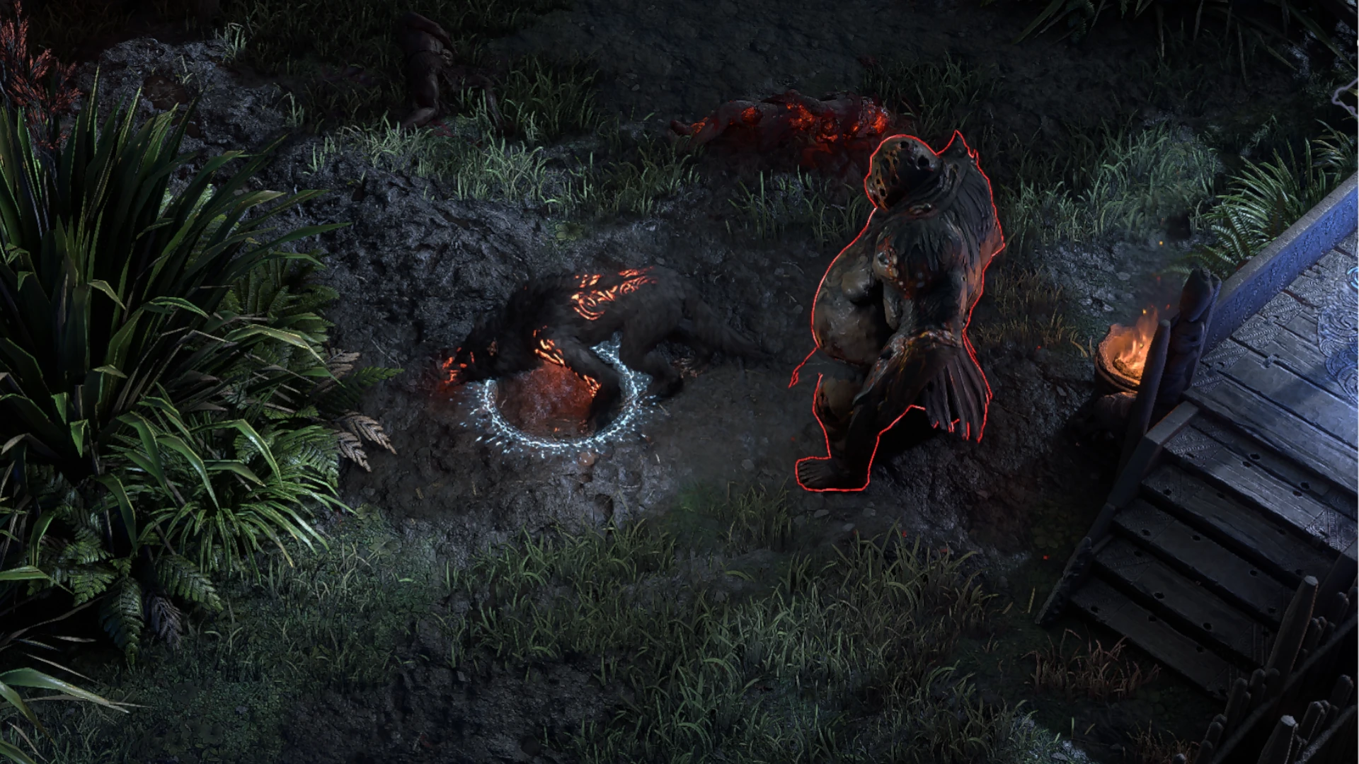 Blood-fevered Plaguespreader encountered in Heart of the Tribe in Path of Exile 2