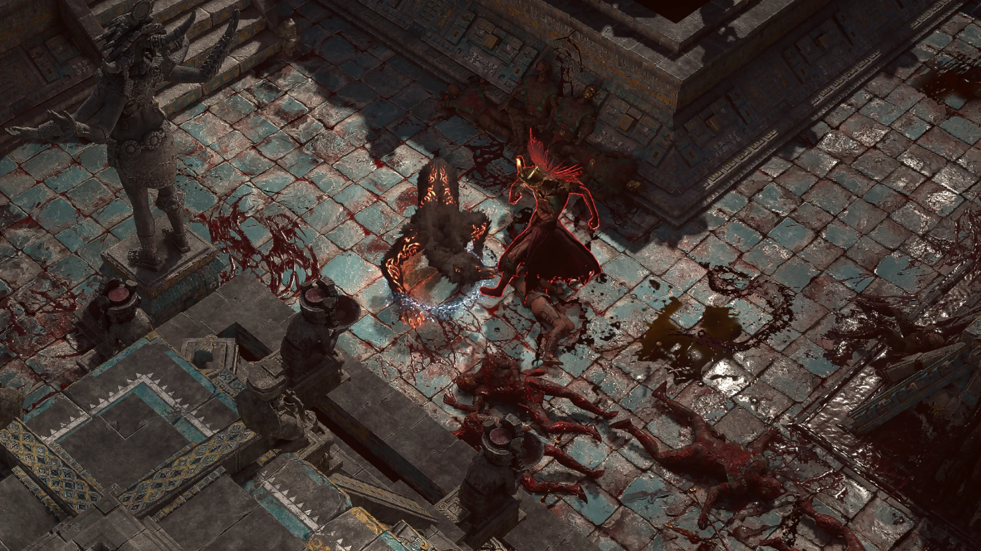 Blood Priest encountered in Aggorat in Path of Exile 2