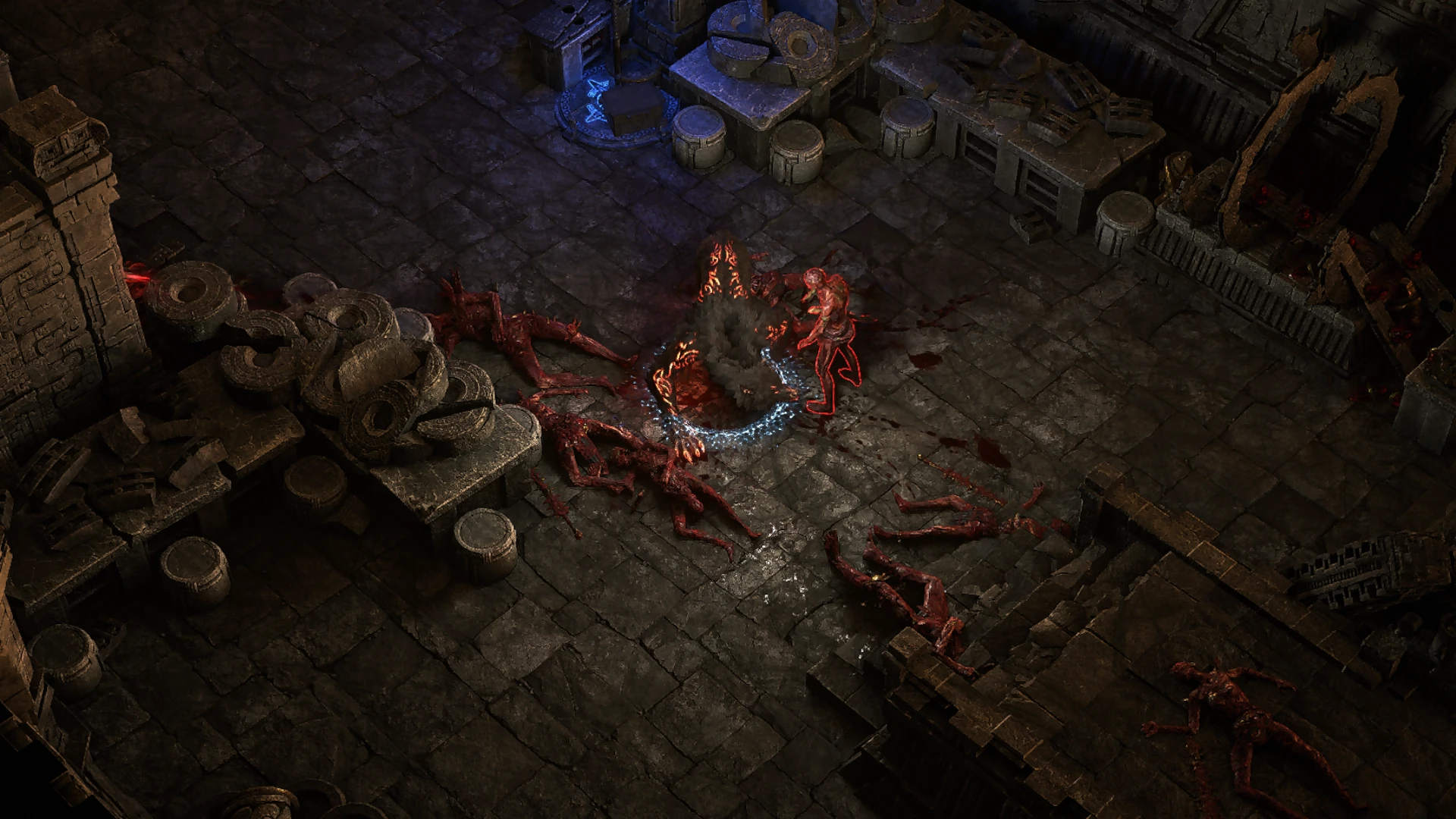 Bloodrite Priest enemy encountered in Temple of Kopec in Path of Exile 2