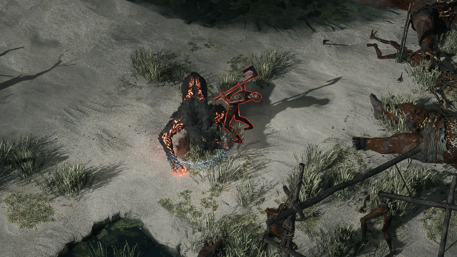 Bogfelled Commoner enemy encountered in Sandswept Marsh in Path of Exile 2