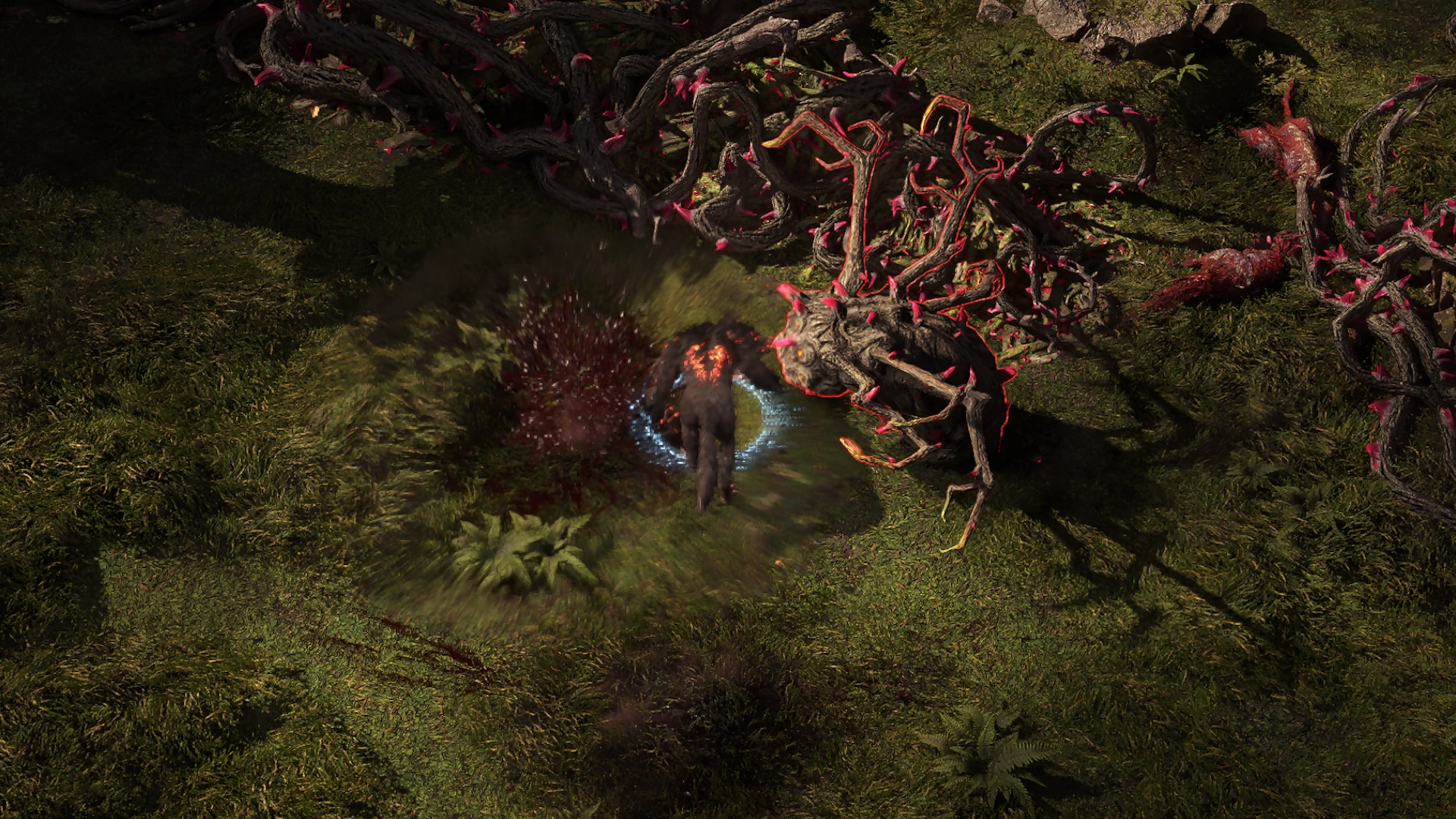 Bramble Burrower enemy encountered in Hunting Grounds in Path of Exile 2
