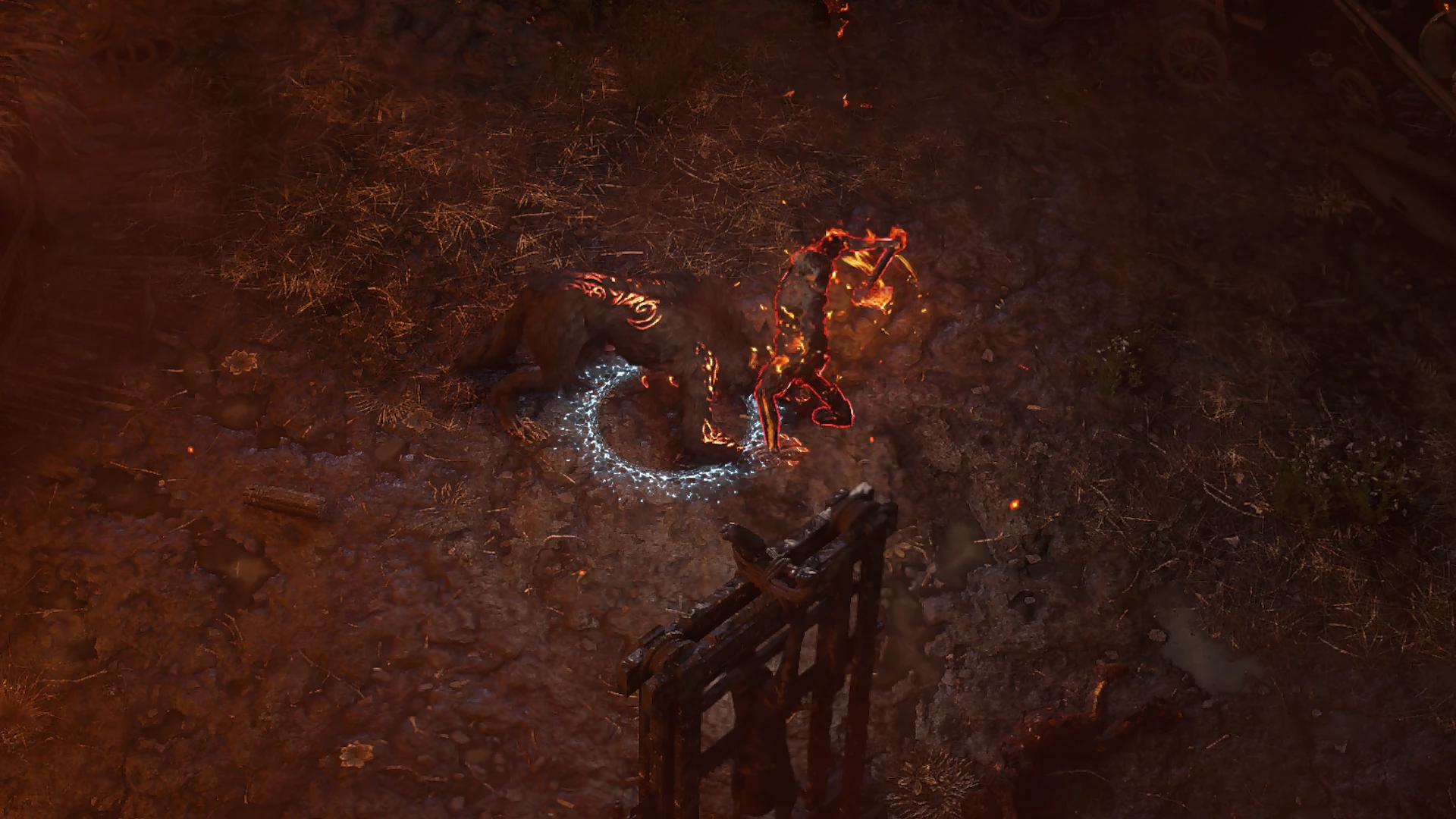 Burning Dead enemy encountered in Ogham Village in Path of Exile 2