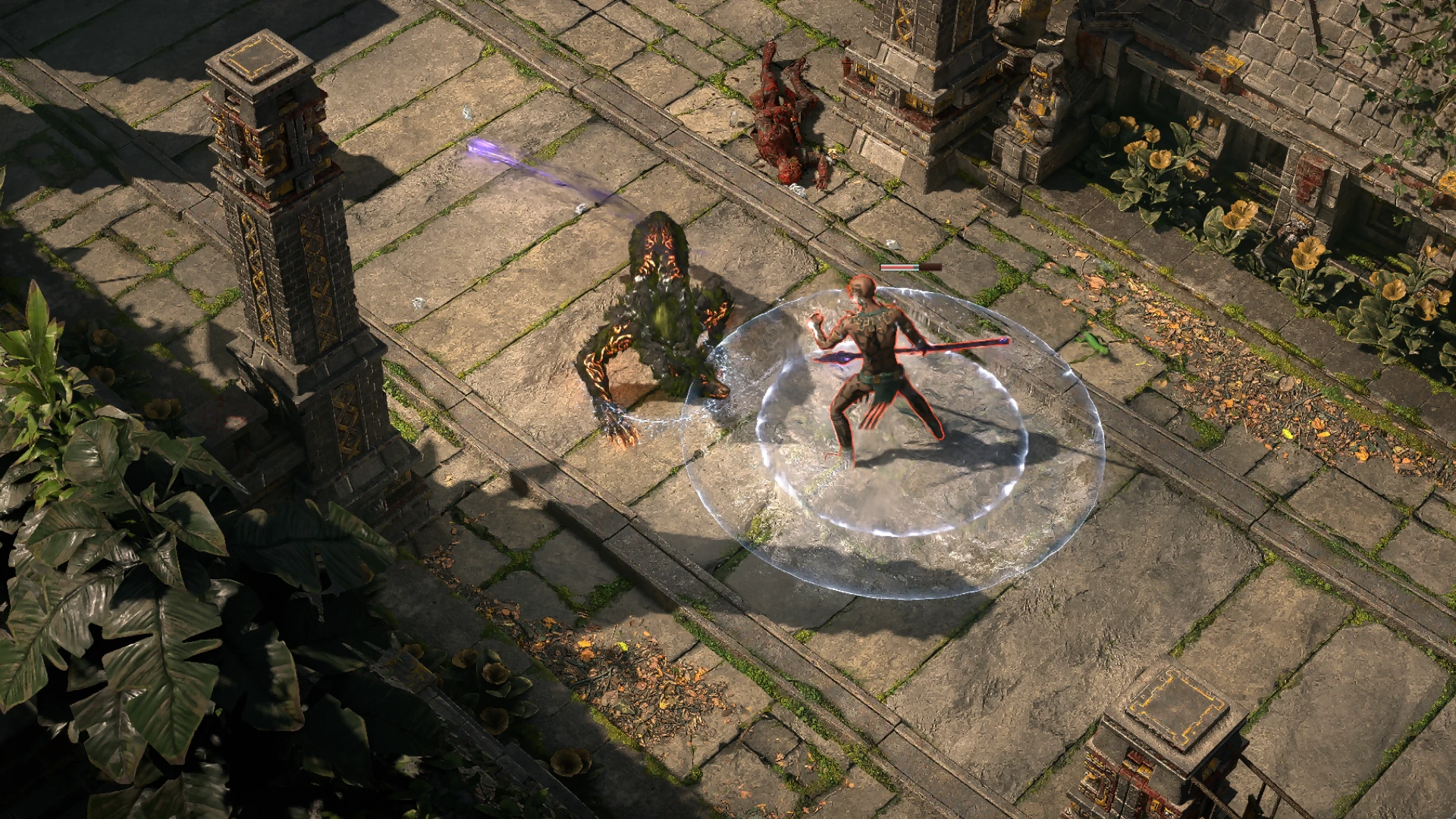 Chaotic Zealot Spear enemy encountered in Utzaal in Path of Exile 2