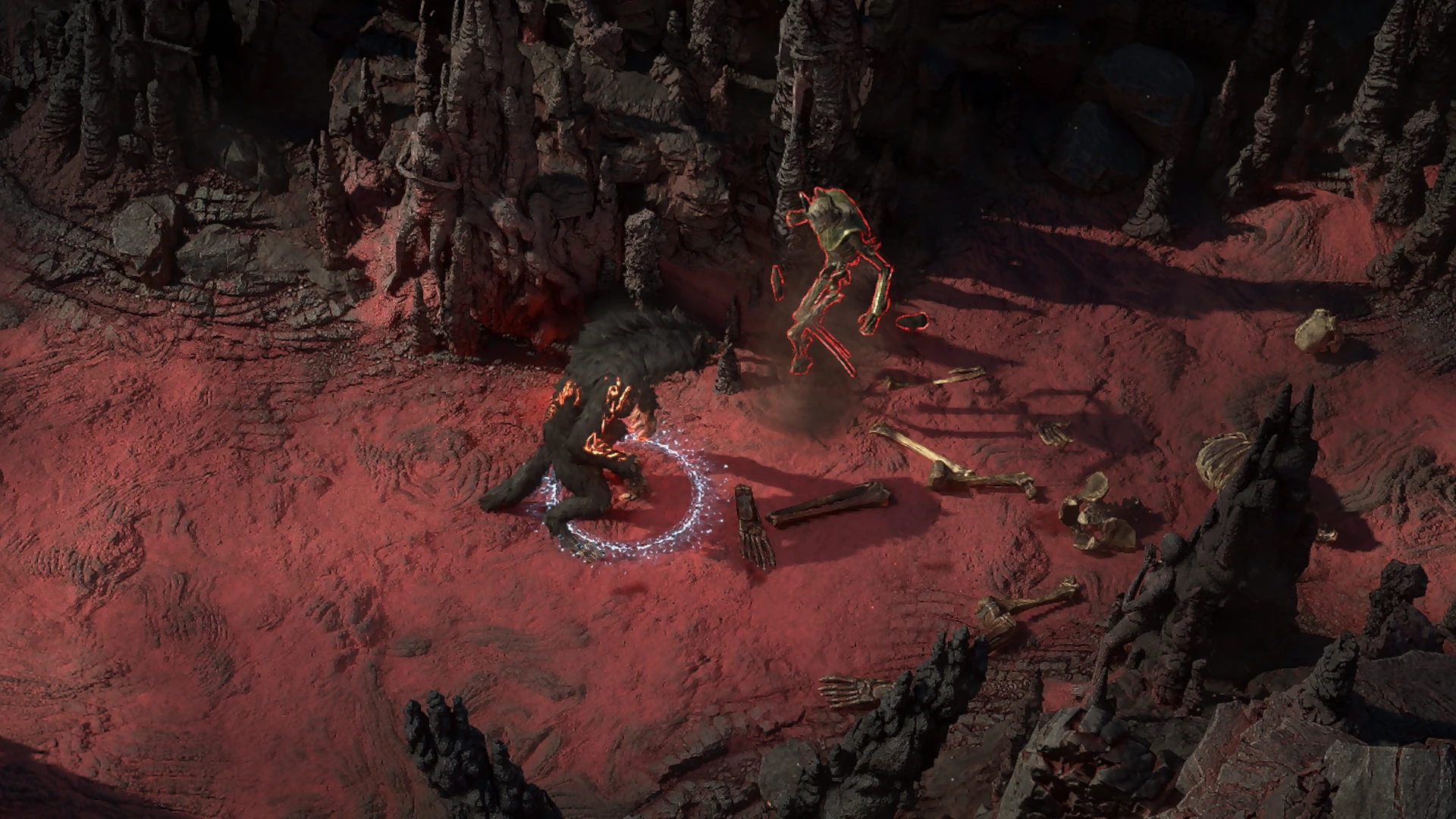 Desiccated Lich Tornado enemy encountered in Valley of the Titans in Path of Exile 2