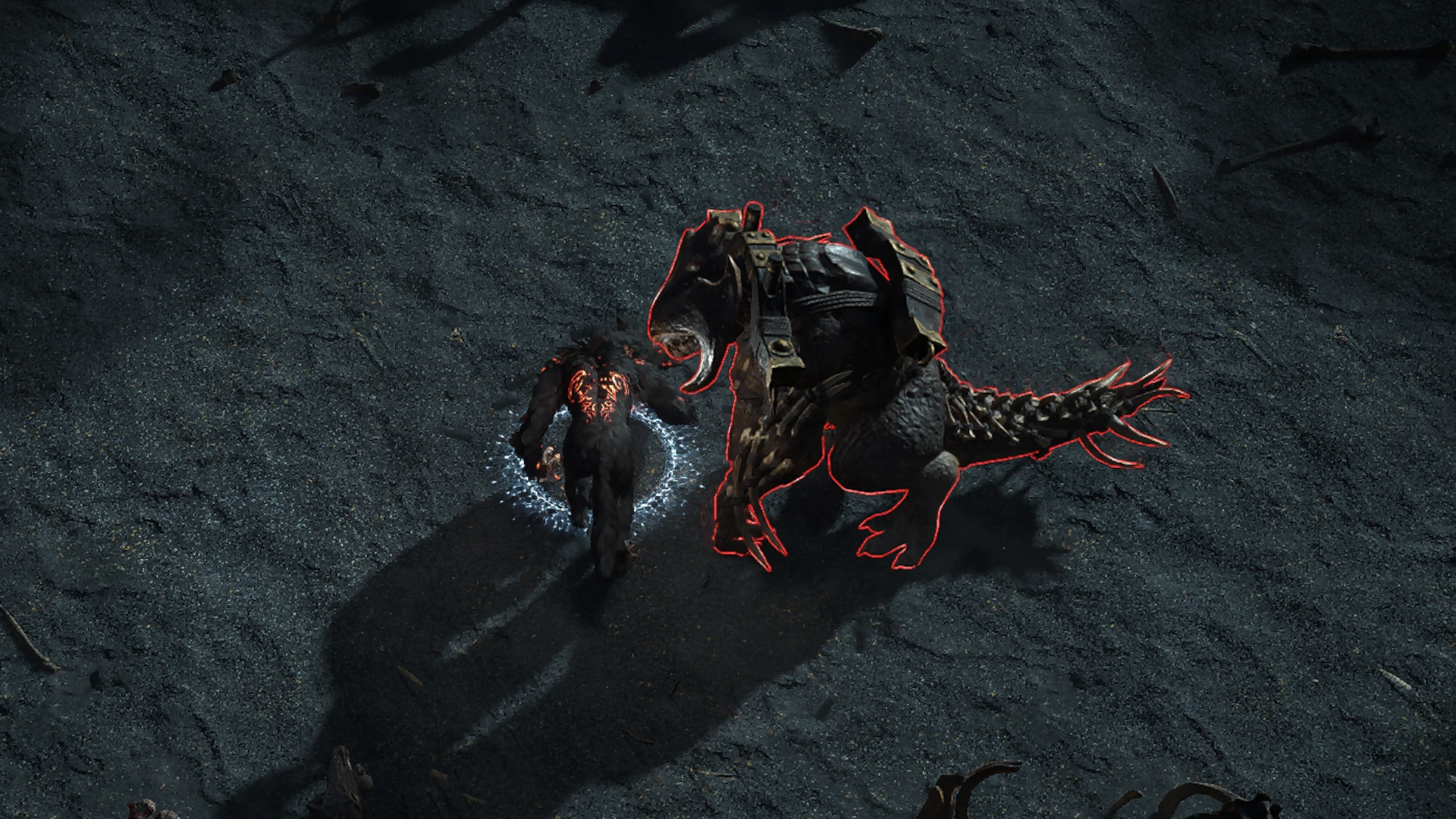 Drudge Osseodon enemy encountered in The Bone Pits in Path of Exile 2