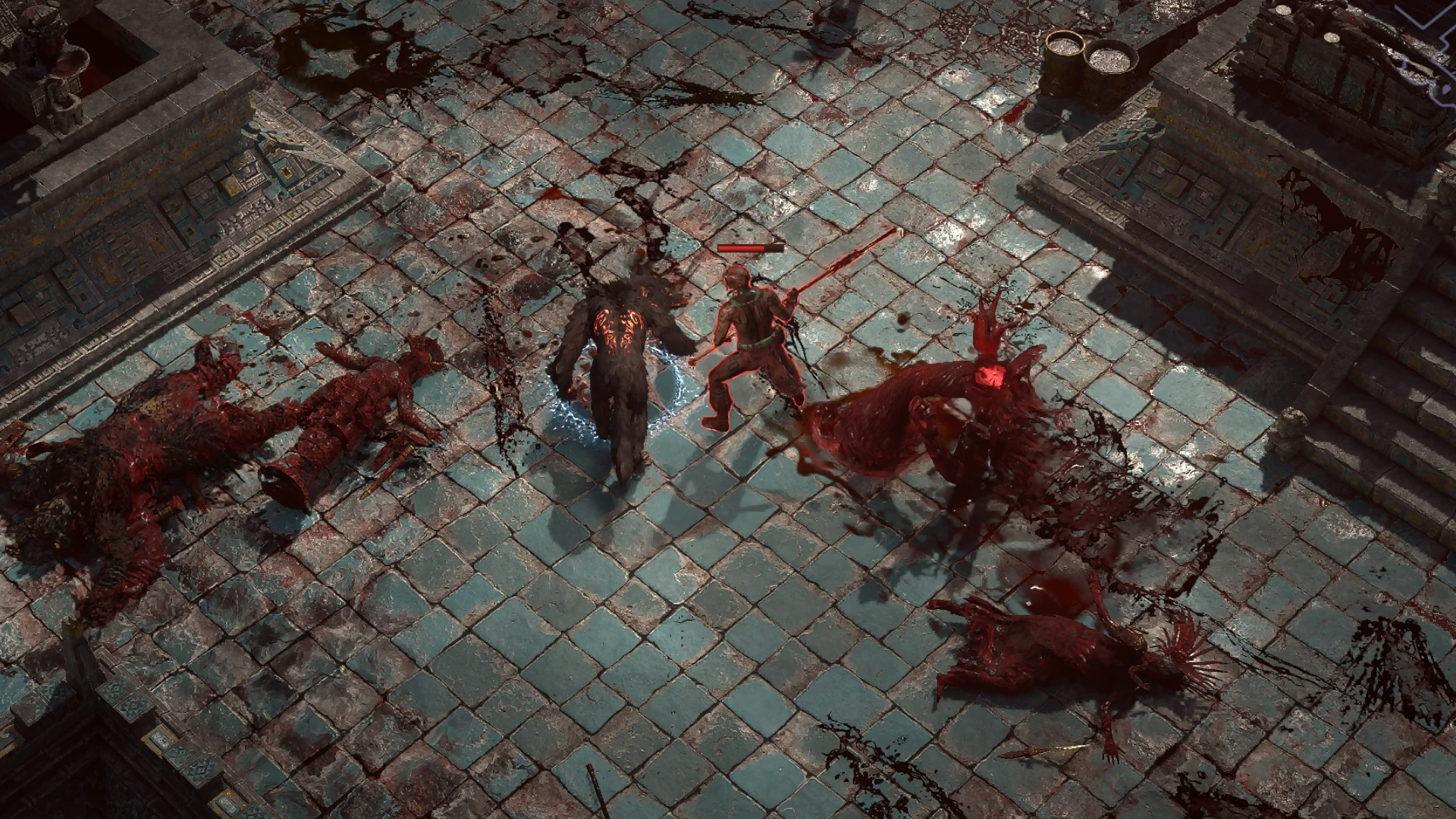 Fiery Zealot Bloodied Spear encountered in Aggorat in Path of Exile 2