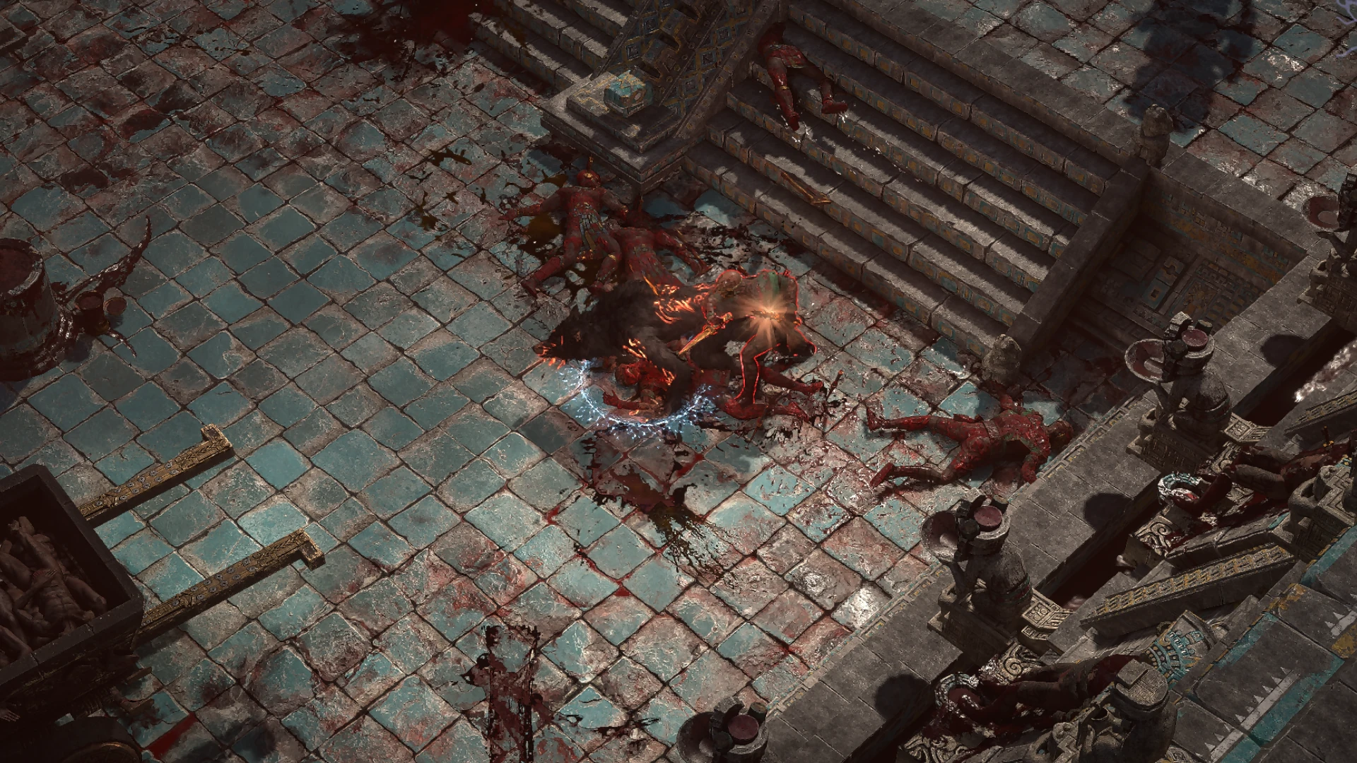 Fiery Zealot Daggers encountered in Aggorat in Path of Exile 2