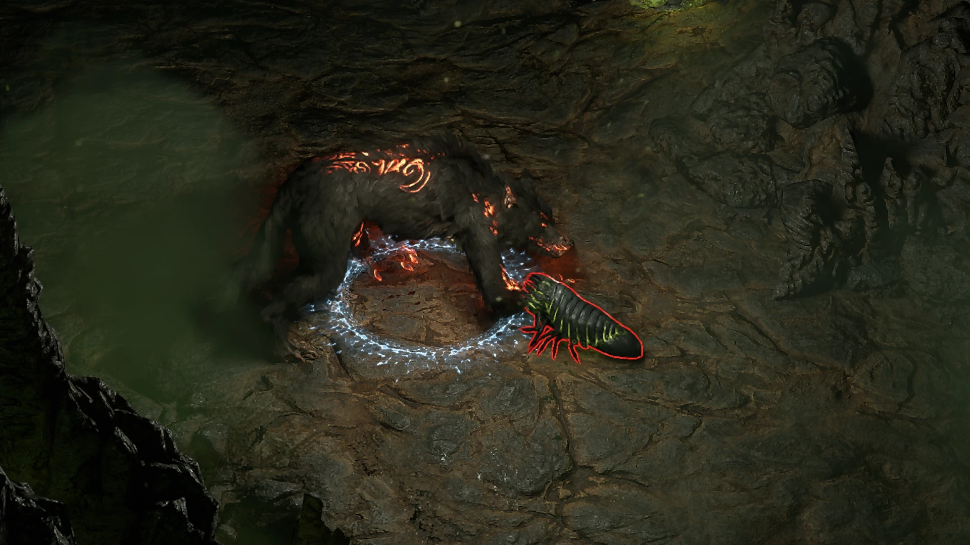 Flesh Larva Abyss enemy encountered in Lightless Passage in Path of Exile 2