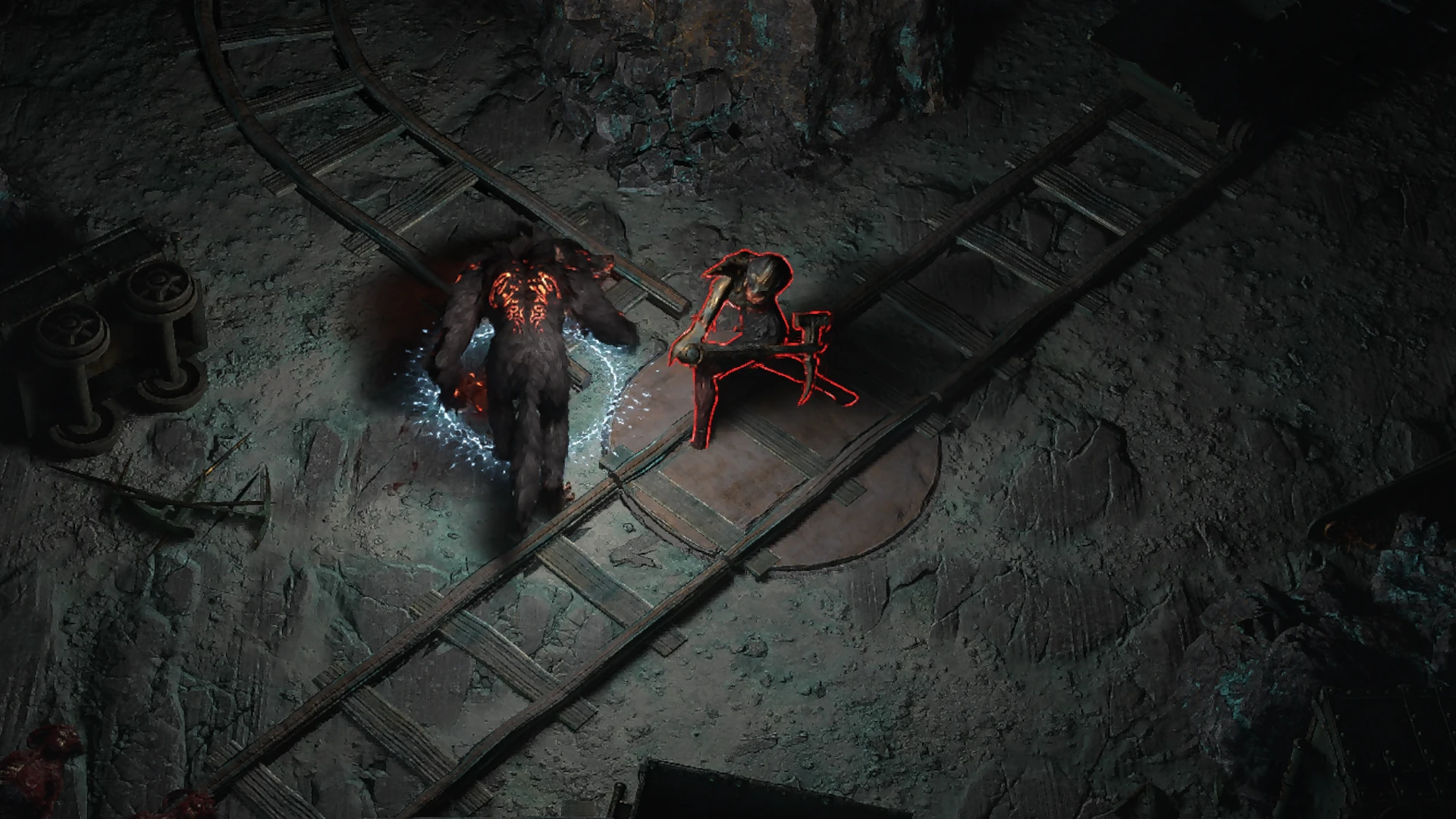 Forsaken Miner Pickaxe enemy encountered in Mawdun Mine in Path of Exile 2