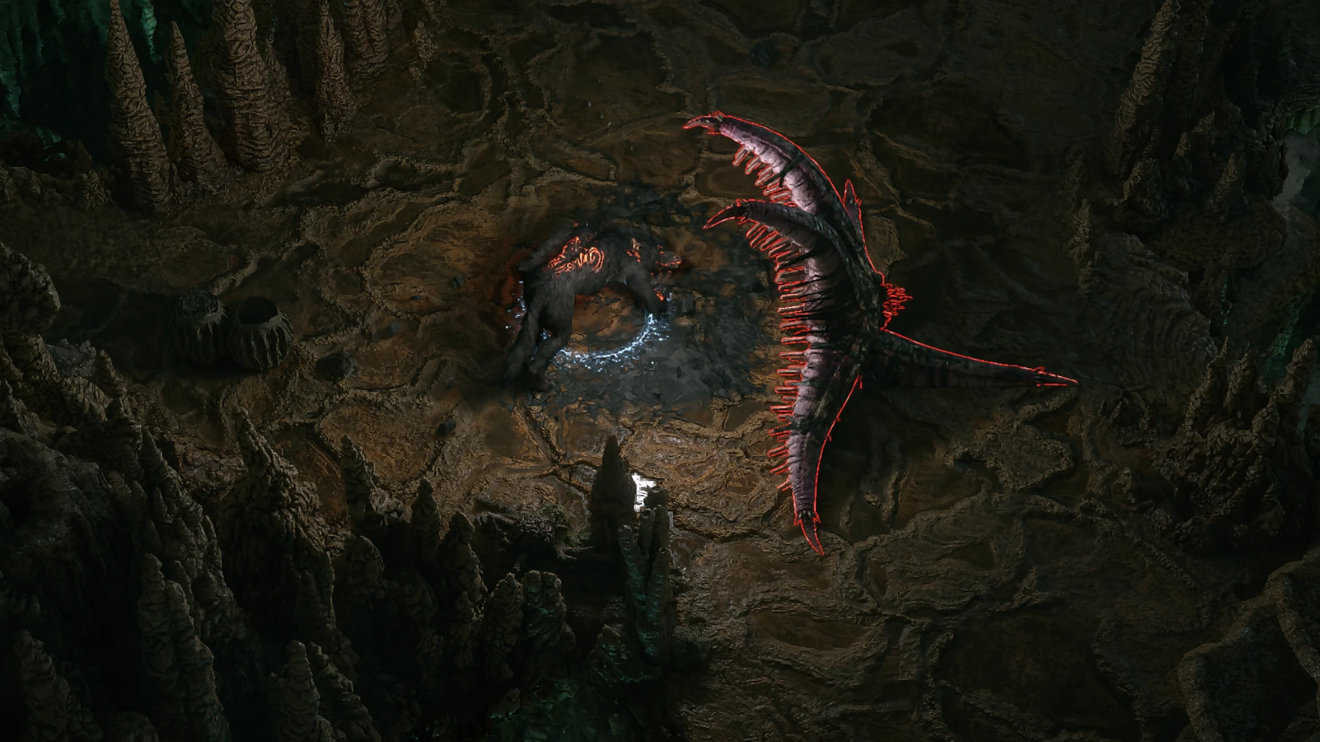 Giant Maw encountered in Singing Caverns in Path of Exile 2
