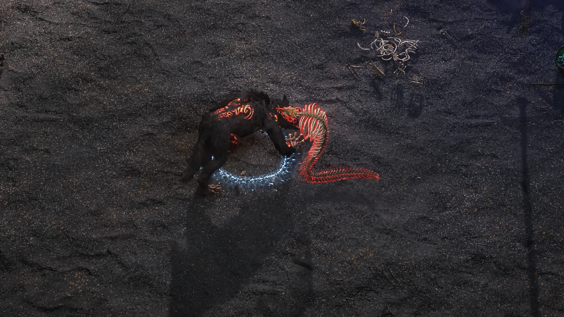 Gilded Cobra enemy encountered in Mastodon Badlands in Path of Exile 2
