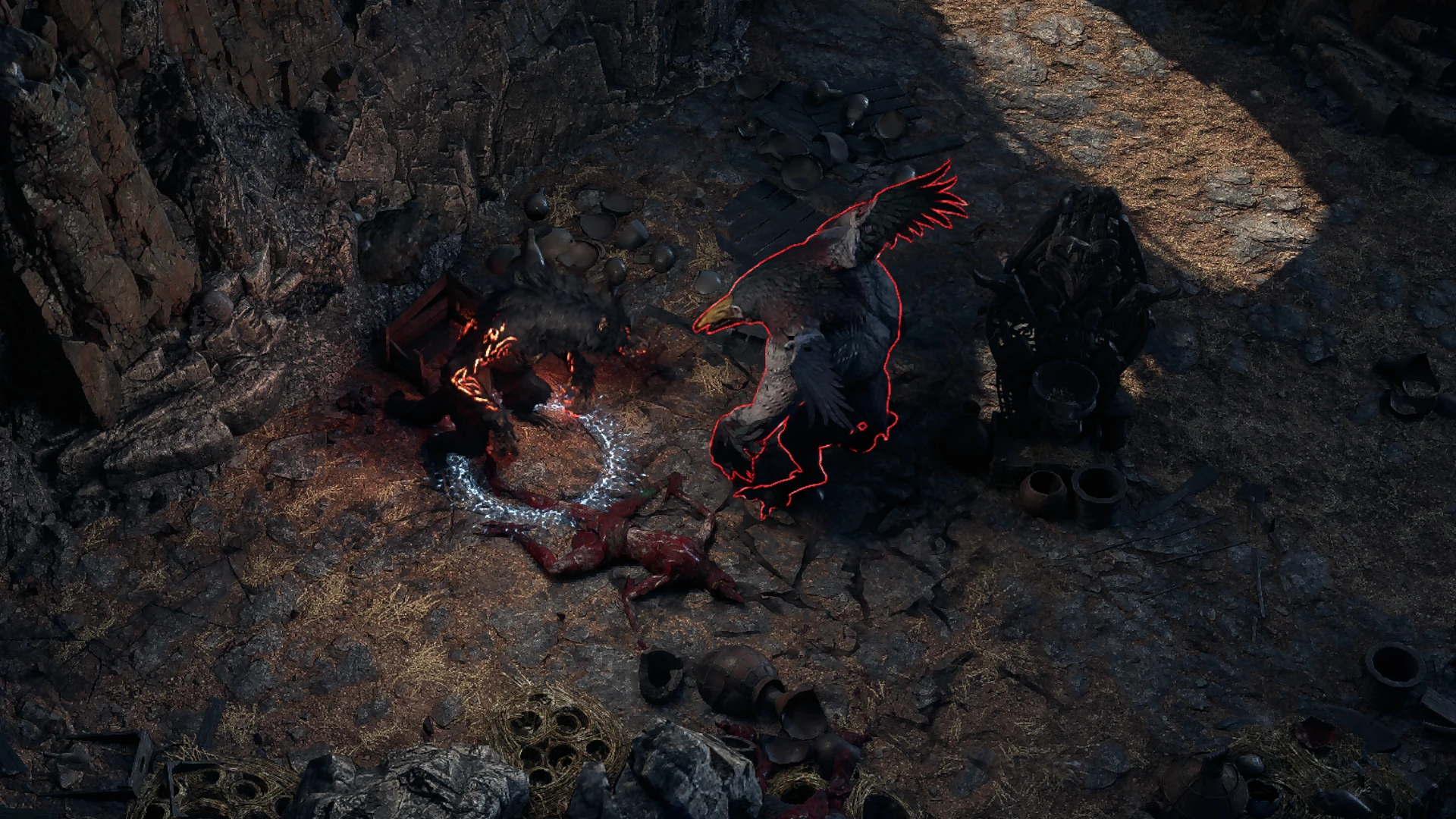 Goliath Shrike encountered in Shrike Island in Path of Exile 2
