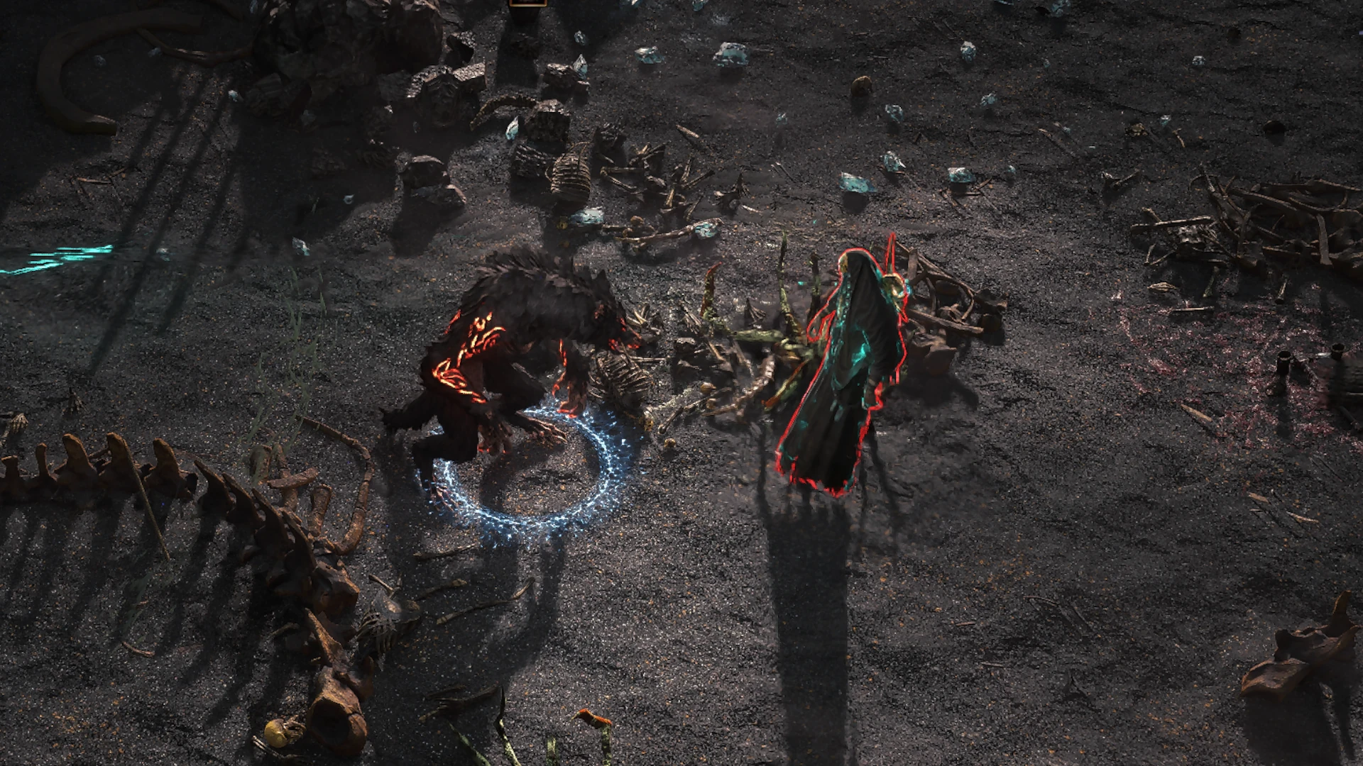 Lost-men Necromancer enemy encountered in Mastodon Badlands in Path of Exile 2