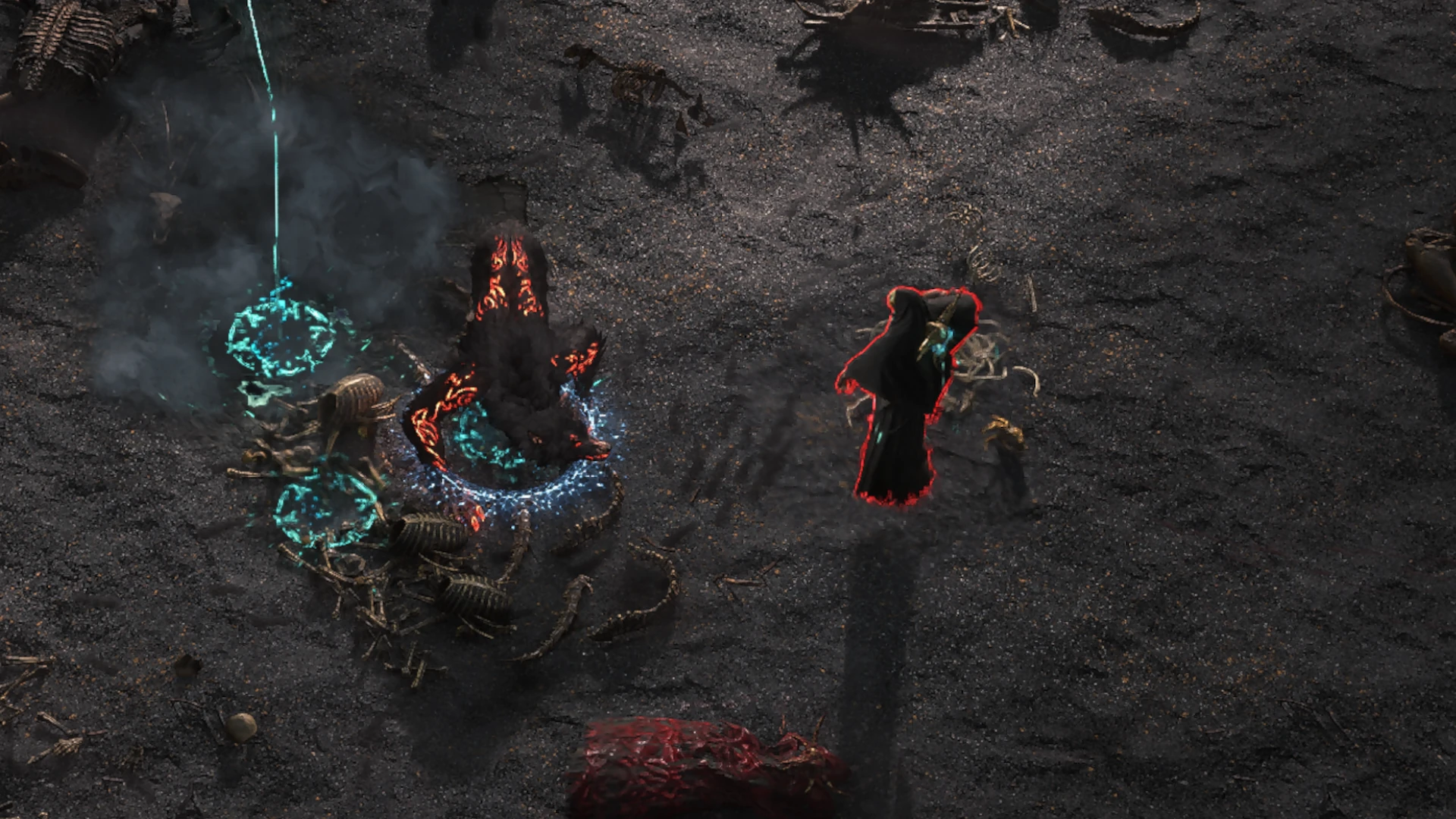 Lost-men Zealot Lightning enemy encountered in Mastodon Badlands in Path of Exile 2