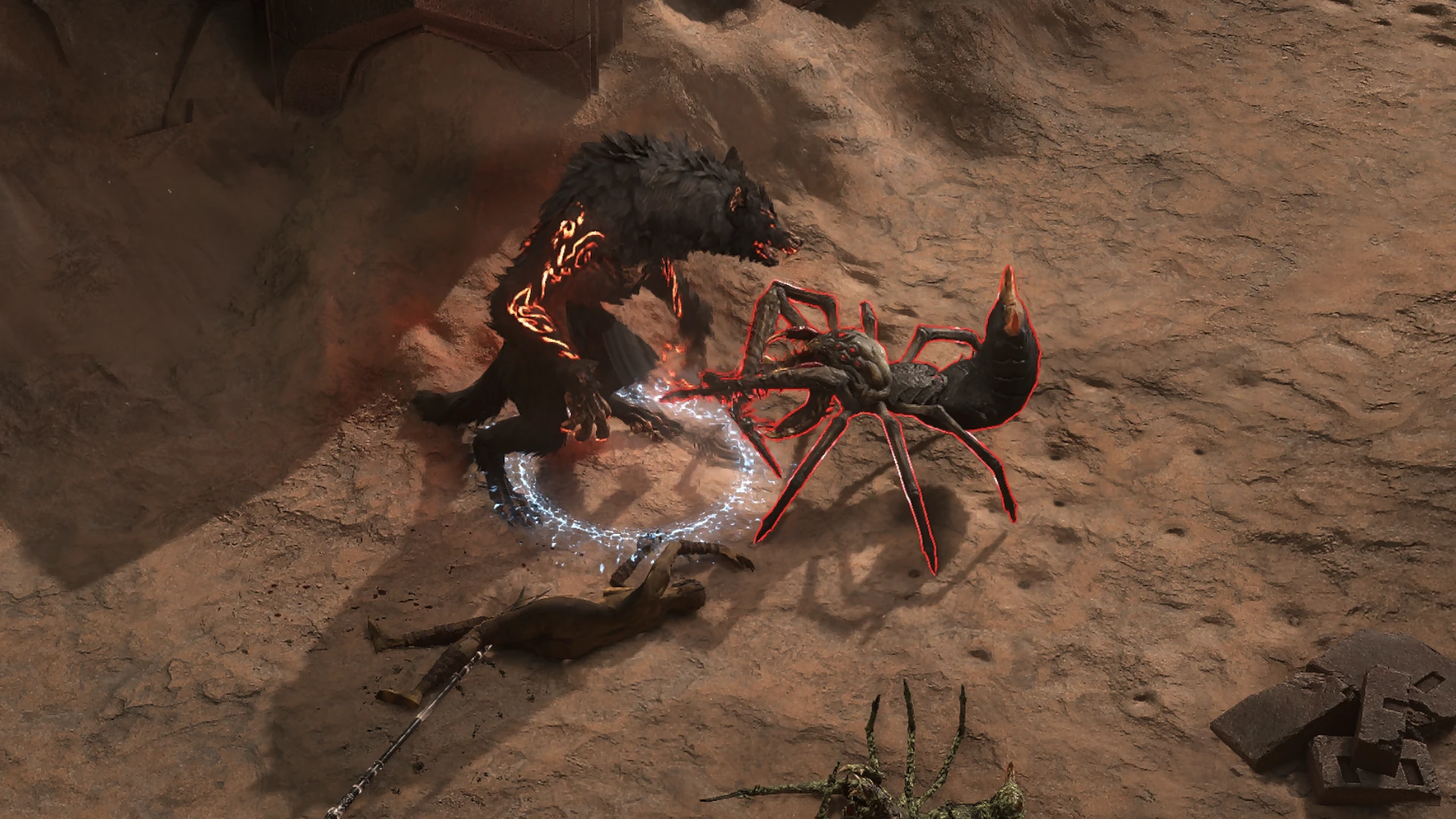 Rasp Scavanger Large enemy encountered in Deshar in Path of Exile 2