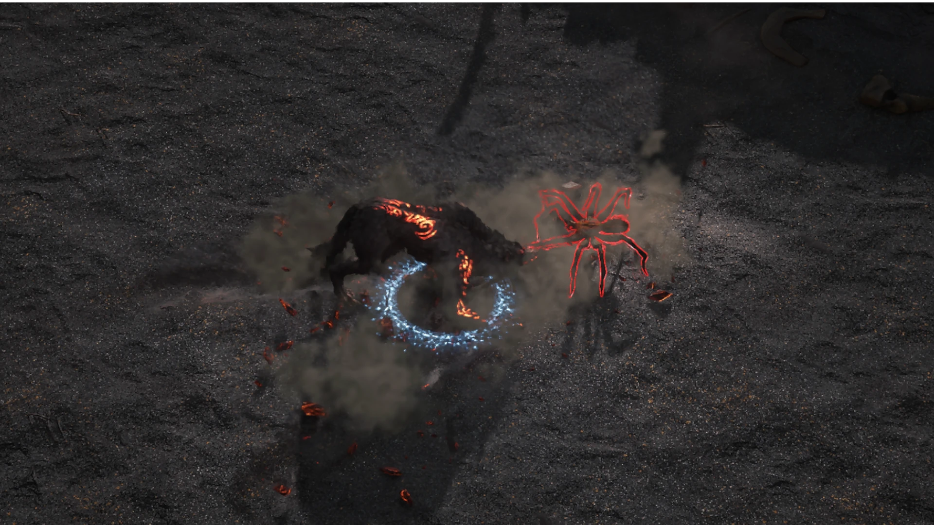 Sabre Spider enemy encountered in Mastodon Badlands in Path of Exile 2