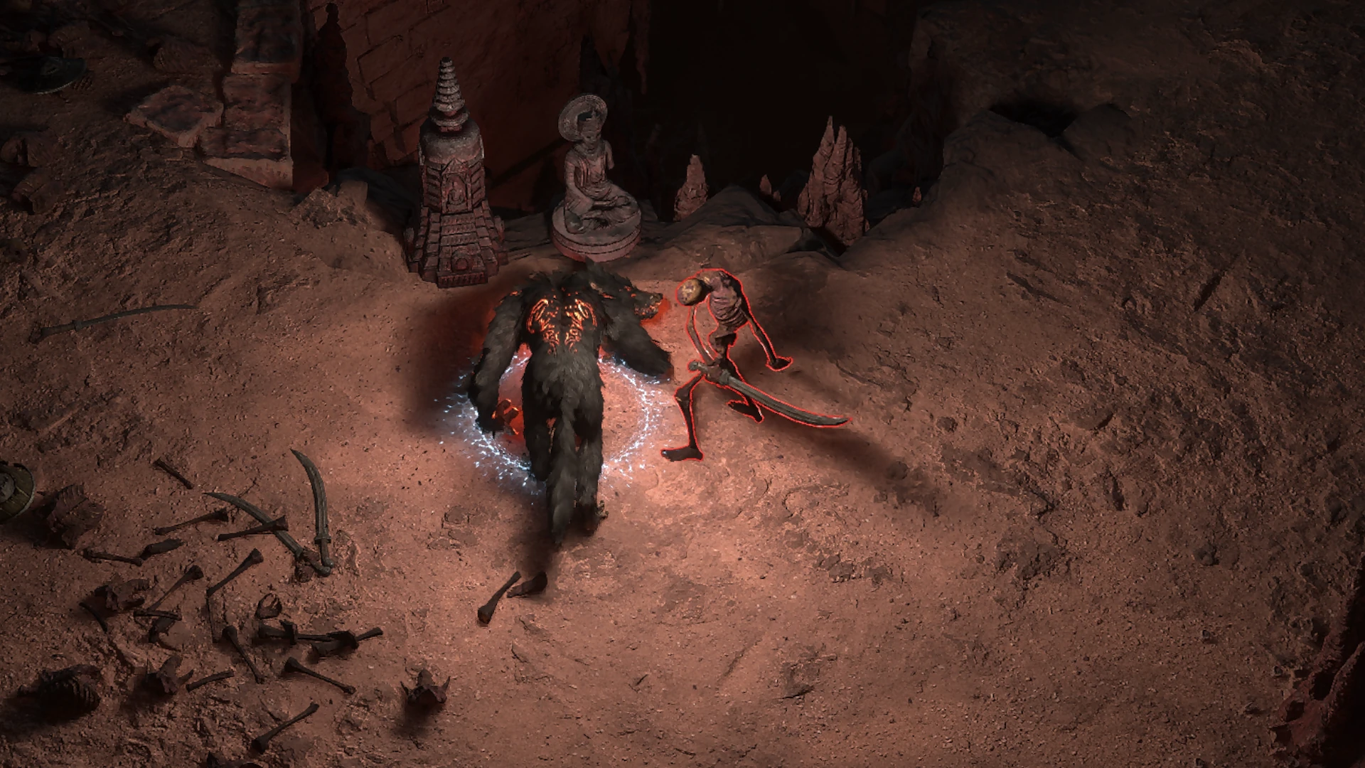 Sandflesh Warrior enemy encountered in Titan Grotto in Path of Exile 2