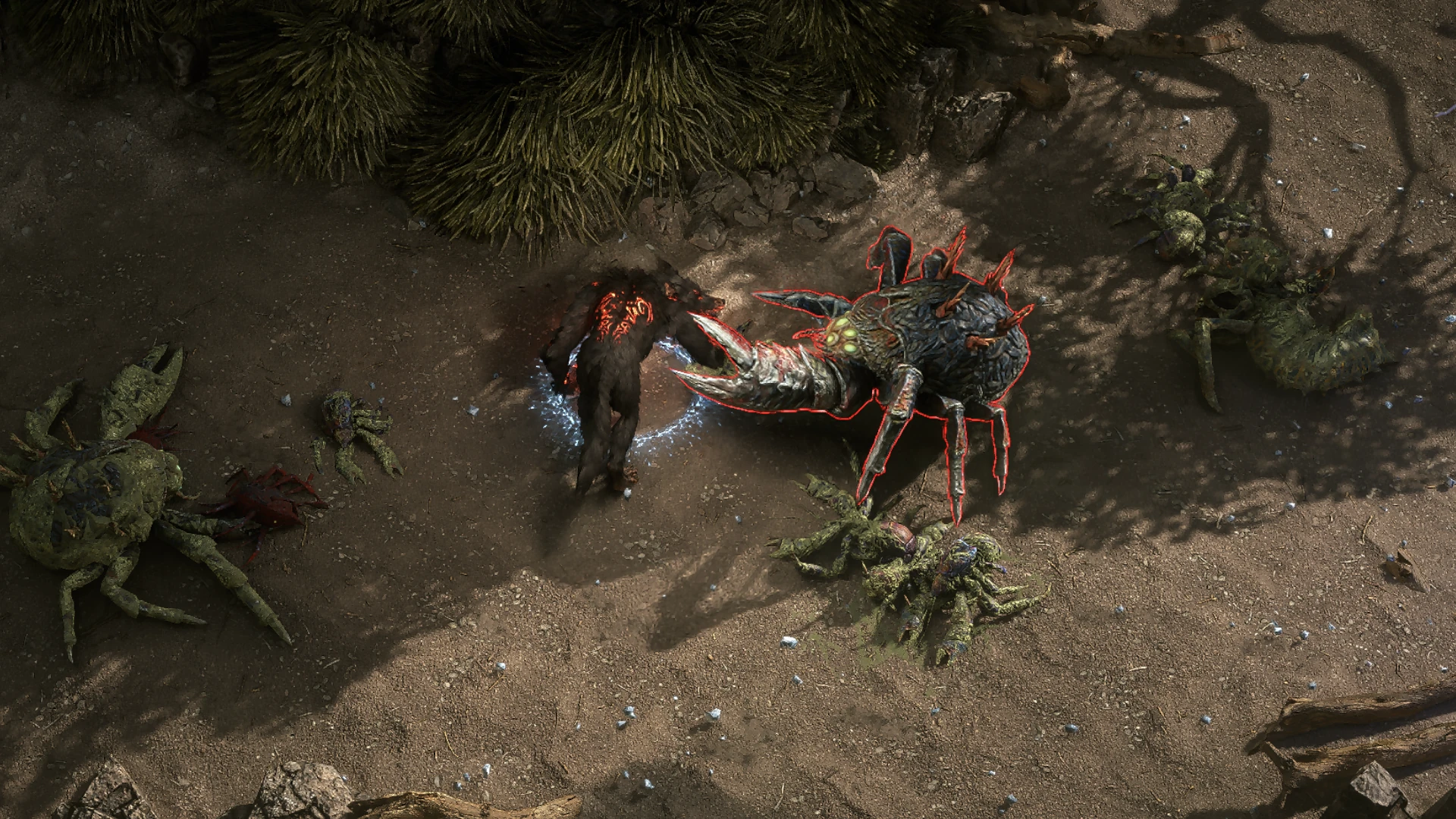 Spiked Scuttler encountered in Whakapanu Island in Path of Exile 2
