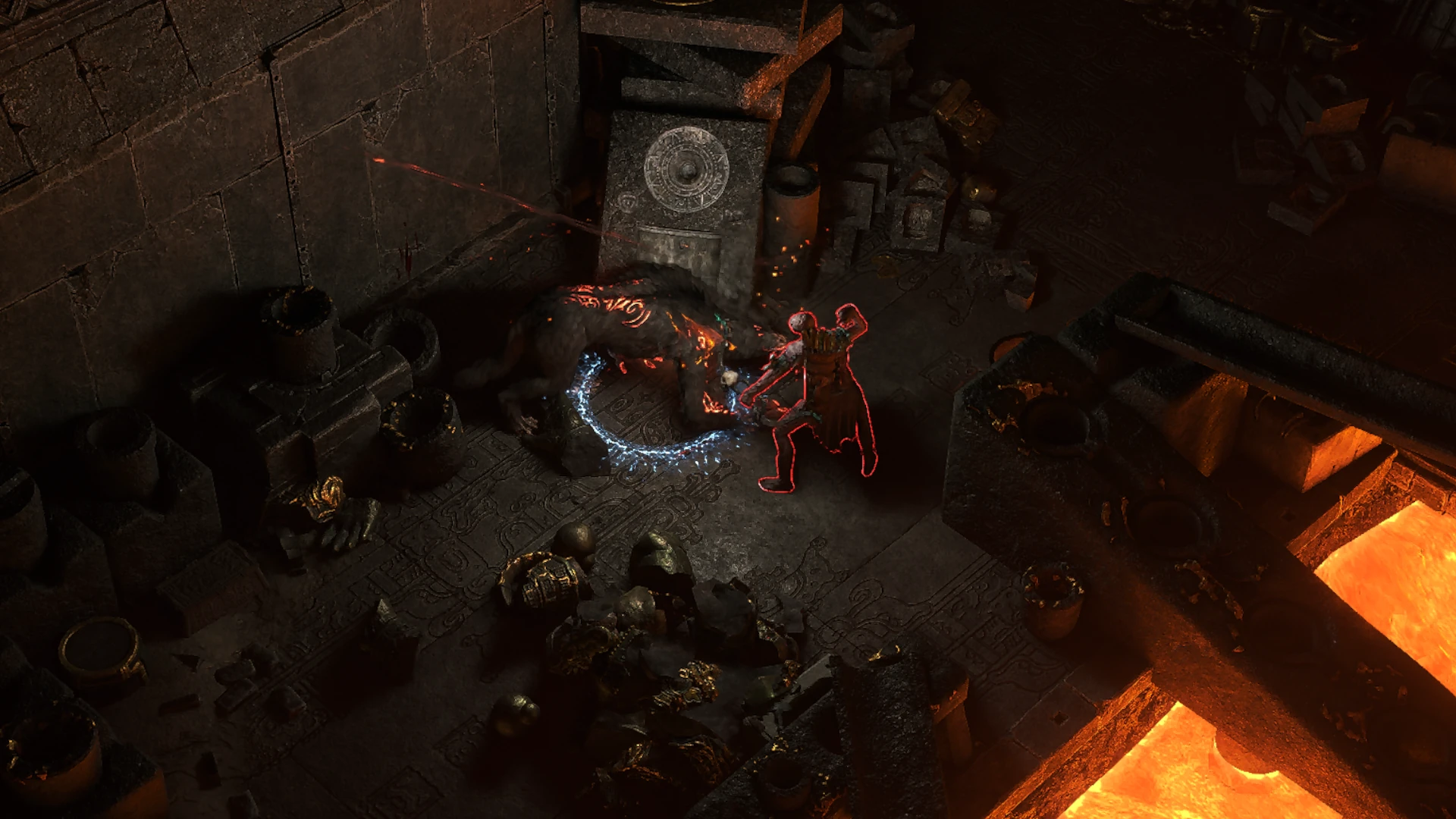 Vaal-Embalmed Archer enemy encountered in The Molten Vault in Path of Exile 2