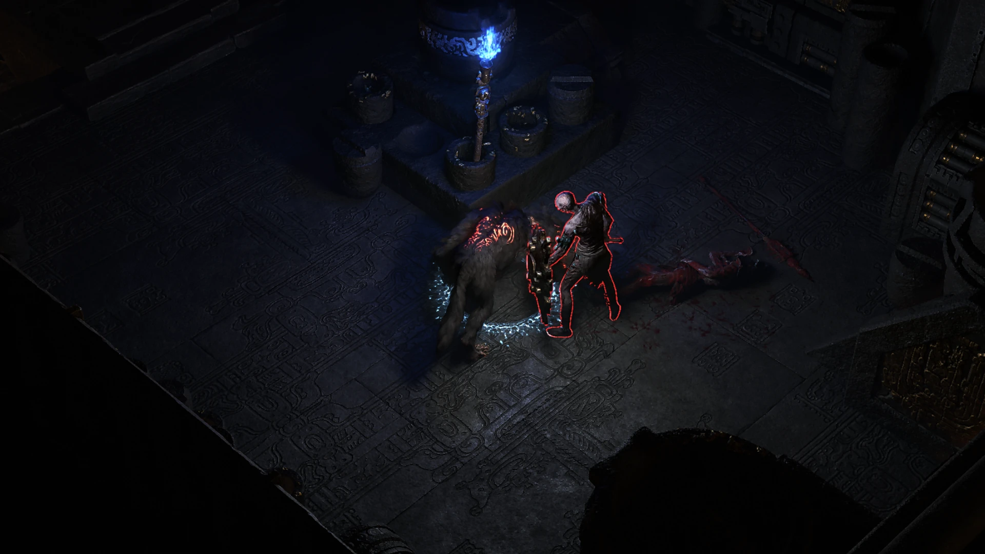 Vaal-Embalmed Axeman enemy encountered in The Molten Vault in Path of Exile 2