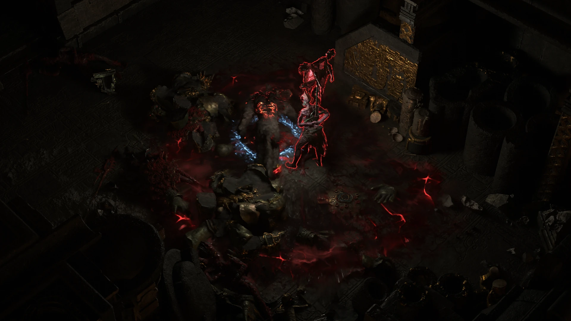 Vaal-Embalmed Bearer enemy encountered in The Molten Vault in Path of Exile 2
