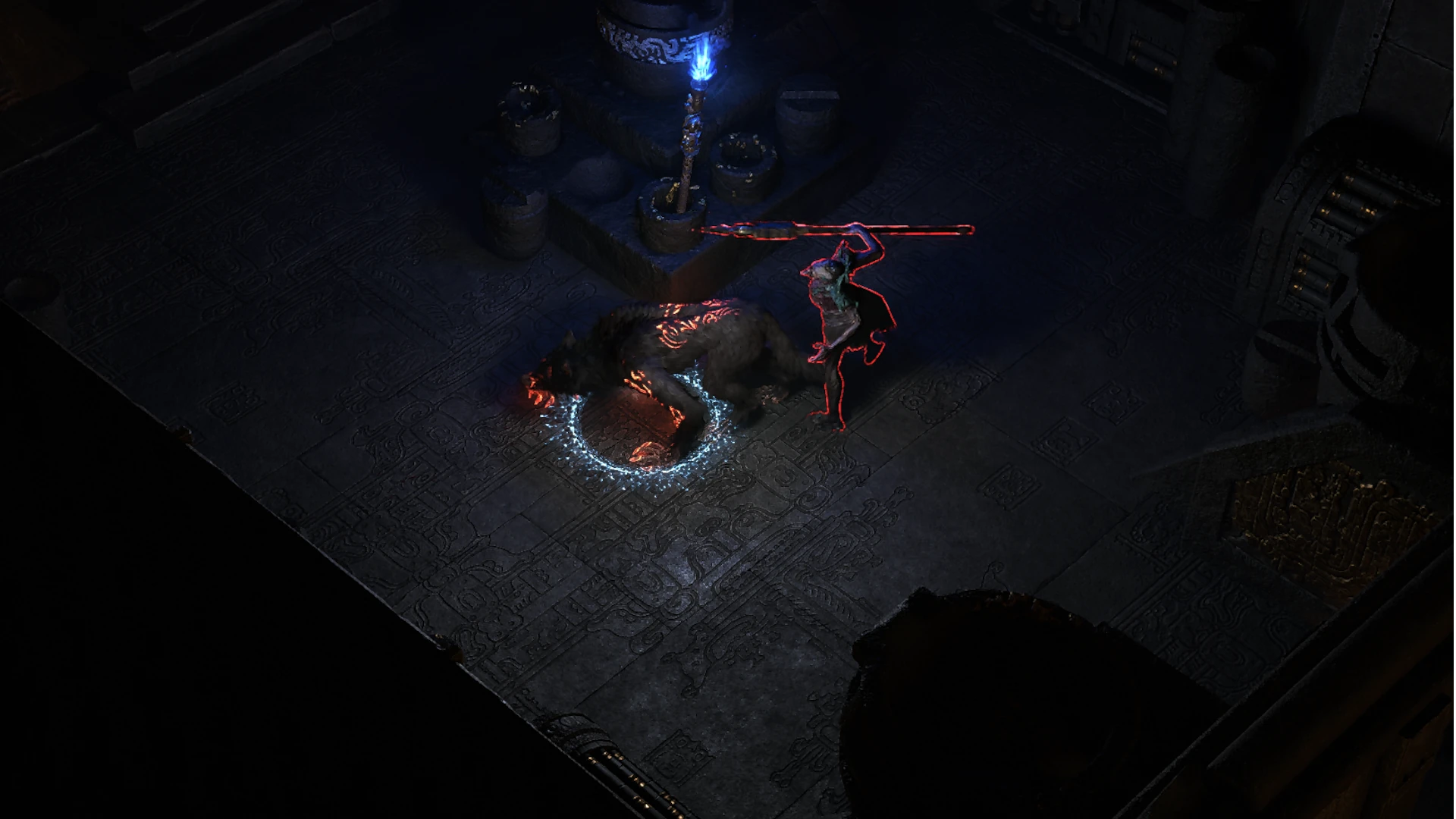 Vaal-Embalmed Spearman enemy encountered in The Molten Vault in Path of Exile 2