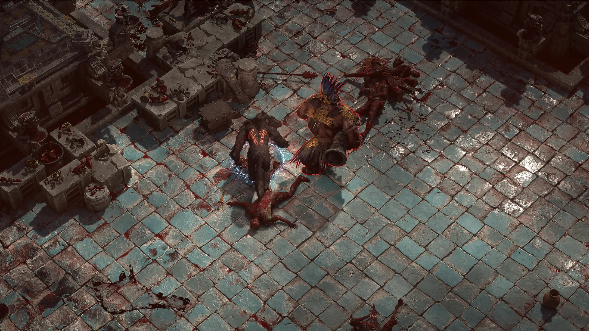 Vaal Goliath Pillar encountered in Aggorat in Path of Exile 2