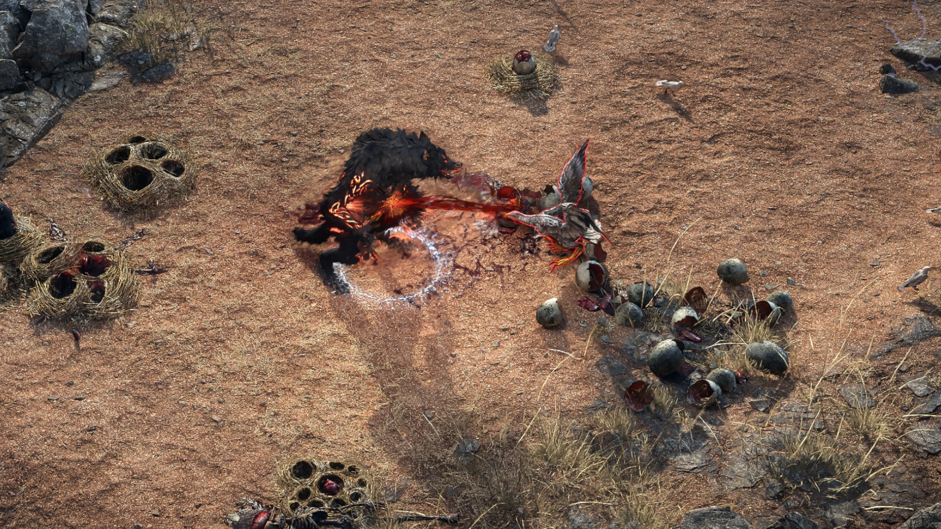 Vilespit Gull encountered in Shrike Island in Path of Exile 2