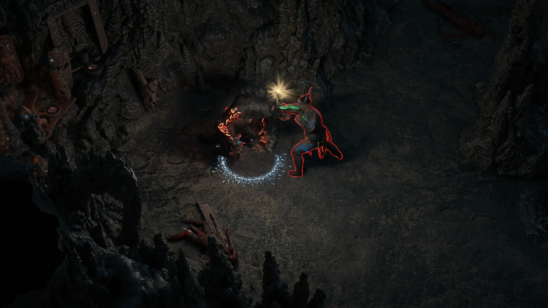 Ancestral Headtaker encountered in Eye of Hinekora in Path of Exile 2