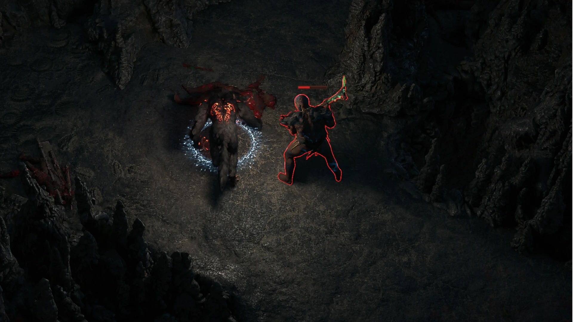 Ancestral Warrior encountered in Eye of Hinekora in Path of Exile 2