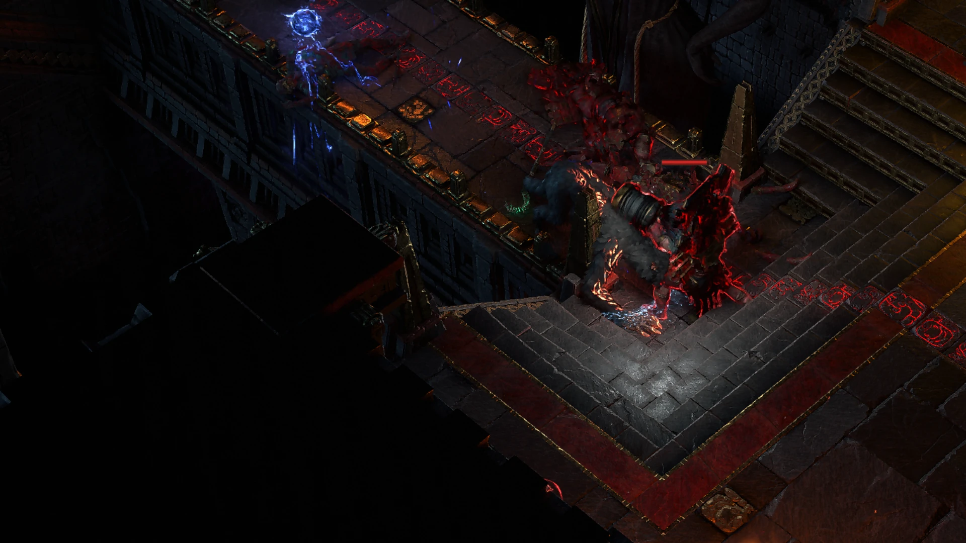 Blasting Transcendent encountered in Vaal Ruins Temple in Path of Exile 2