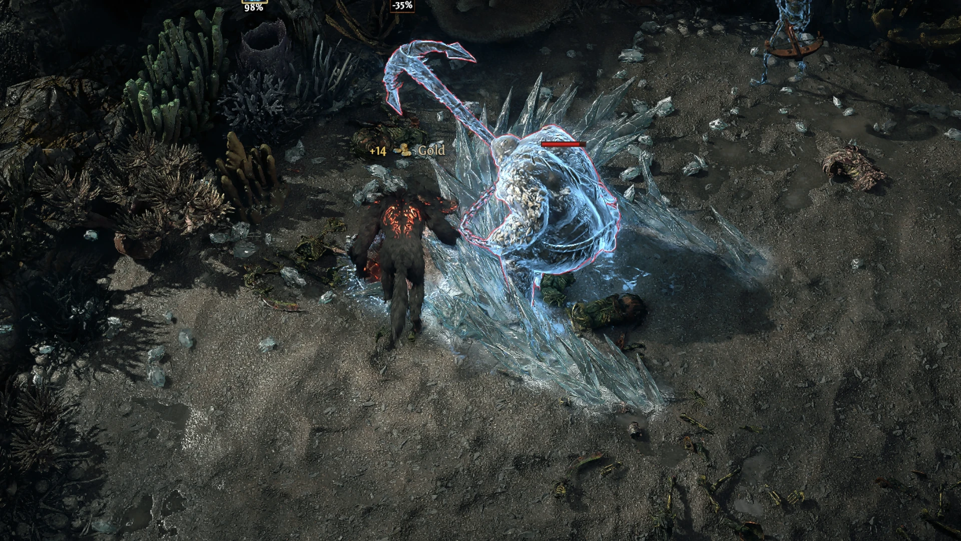 Bloated Anchorman encountered in Kedge Bay in Path of Exile 2