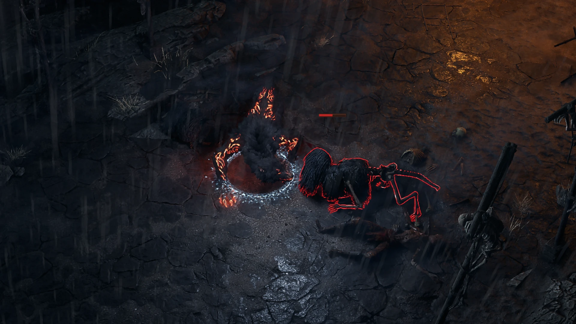 Prowling Skeleton encountered in Abandoned Prison in Path of Exile 2