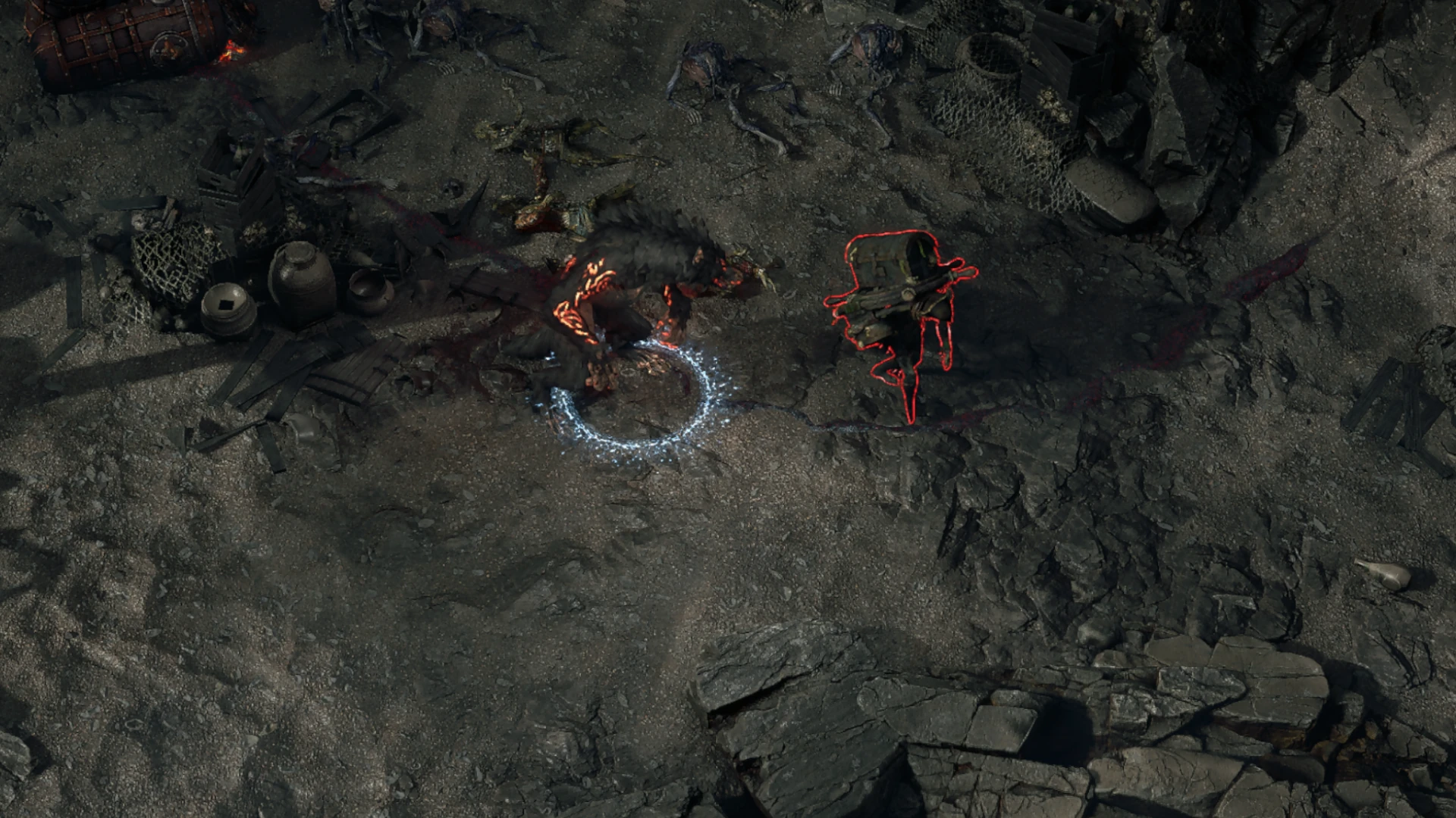 Rotting Soulcatcher encountered in Journey's End in Path of Exile 2