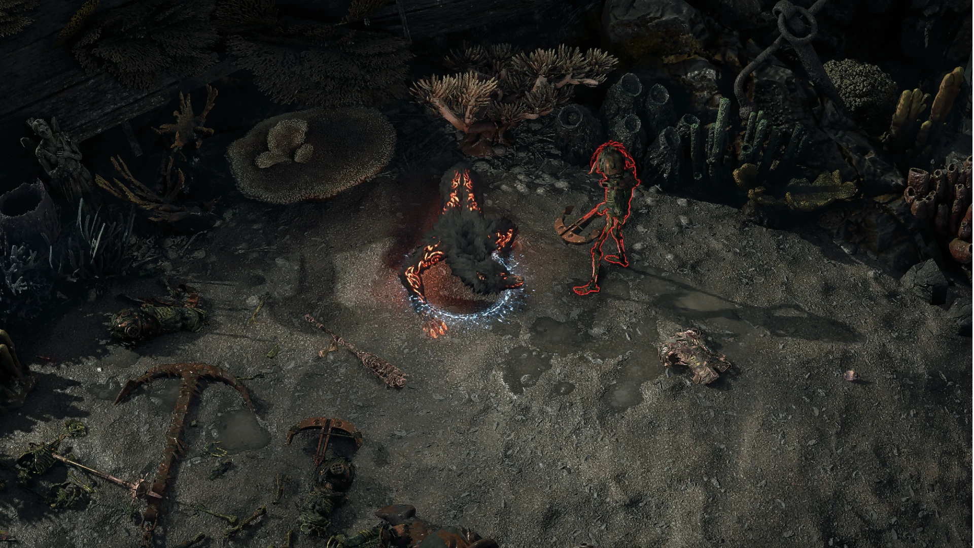 Searot Ensnarer encountered in Kedge Bay in Path of Exile 2