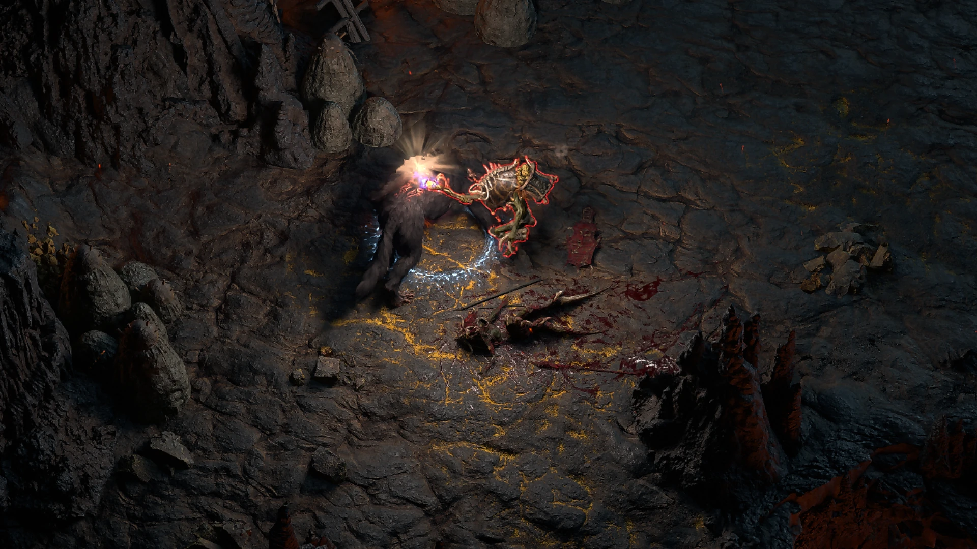Torchbearer Kin encountered in Volcanic Warrens in Path of Exile 2