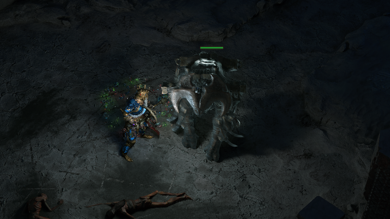 Runemarked Drudge Osseodon encountered during Runes Of Aldur content in Path of Exile 2