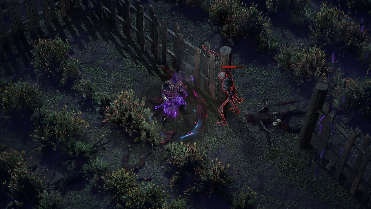 Unearthed Skeletal Swordsman encountered during Expedition content in Path of Exile 2