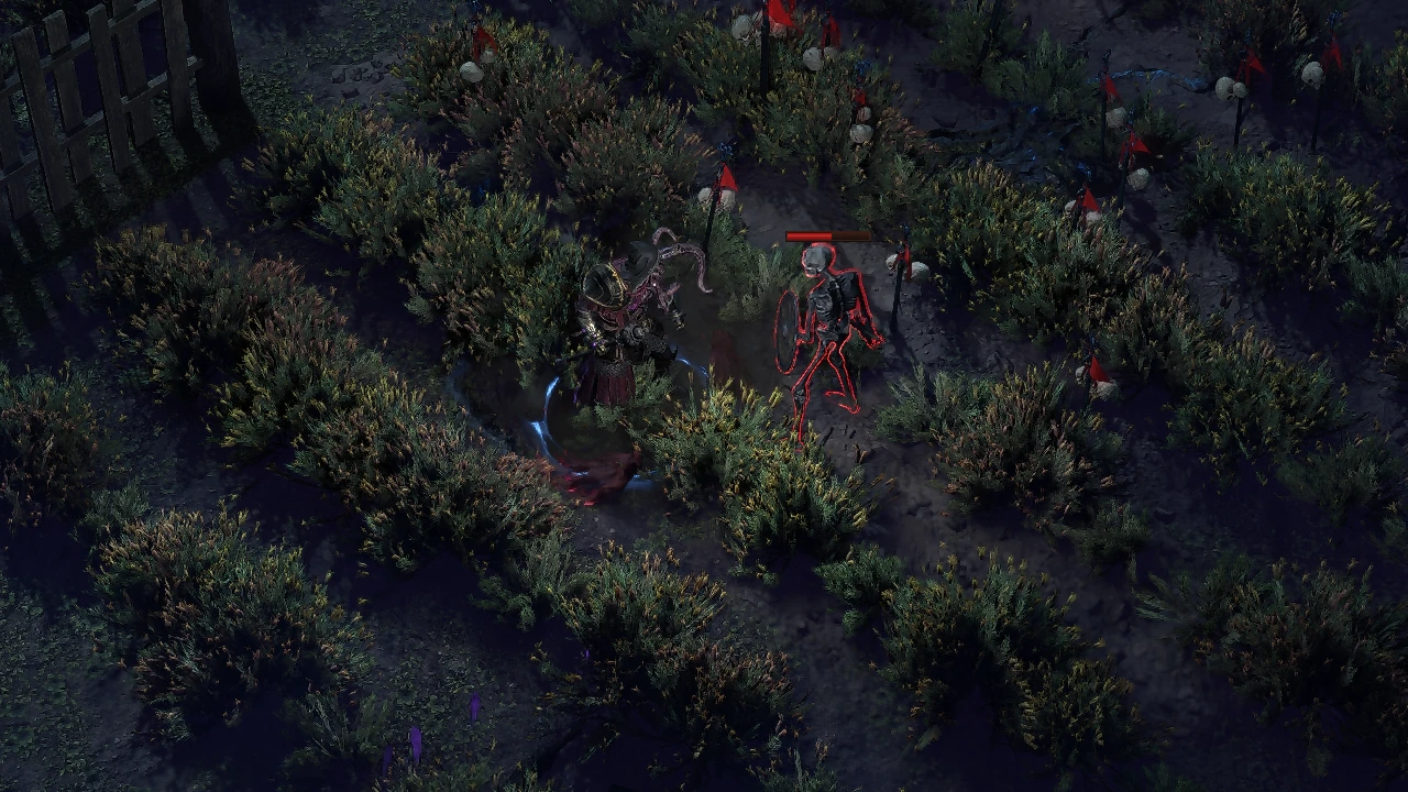 Unearthed Skeletal Warrior encountered during Expedition content in Path of Exile 2